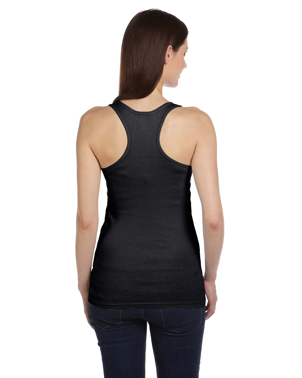 Bella Women's 2x1 Rib Racerback Longer Length Tank Top S2XL TShirts