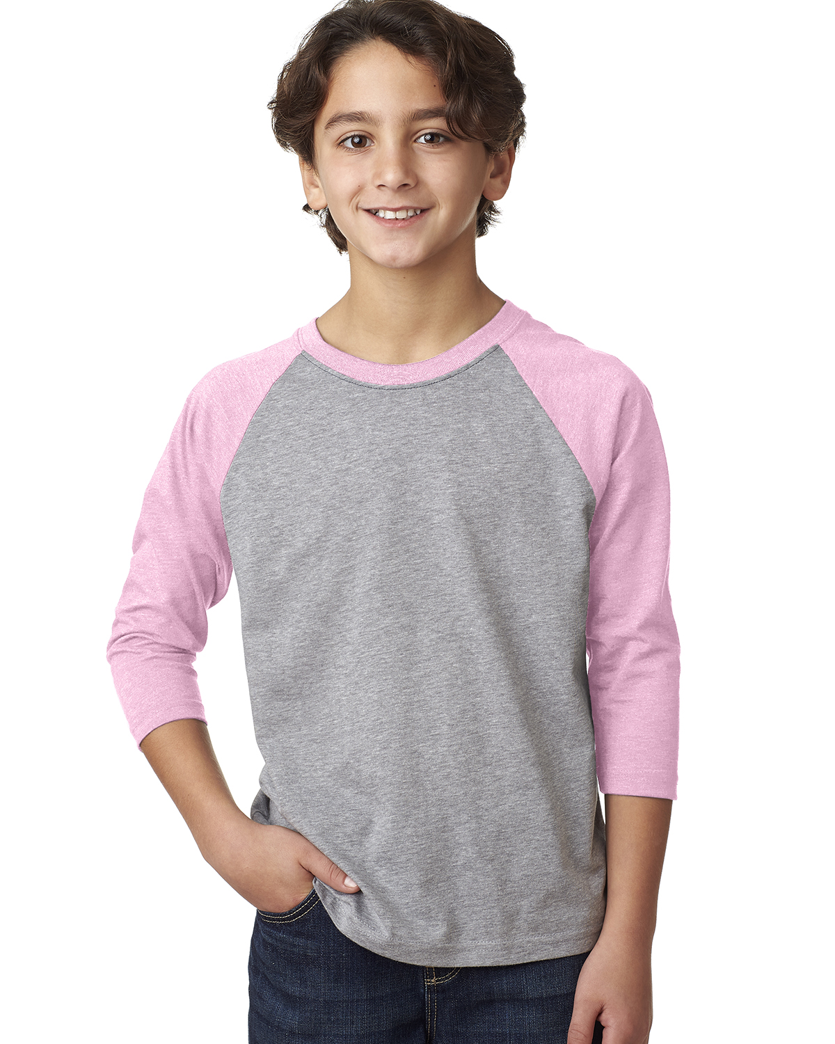 Next Level Youth CVC 3/4-Sleeve Raglan Baseball T-Shirt M