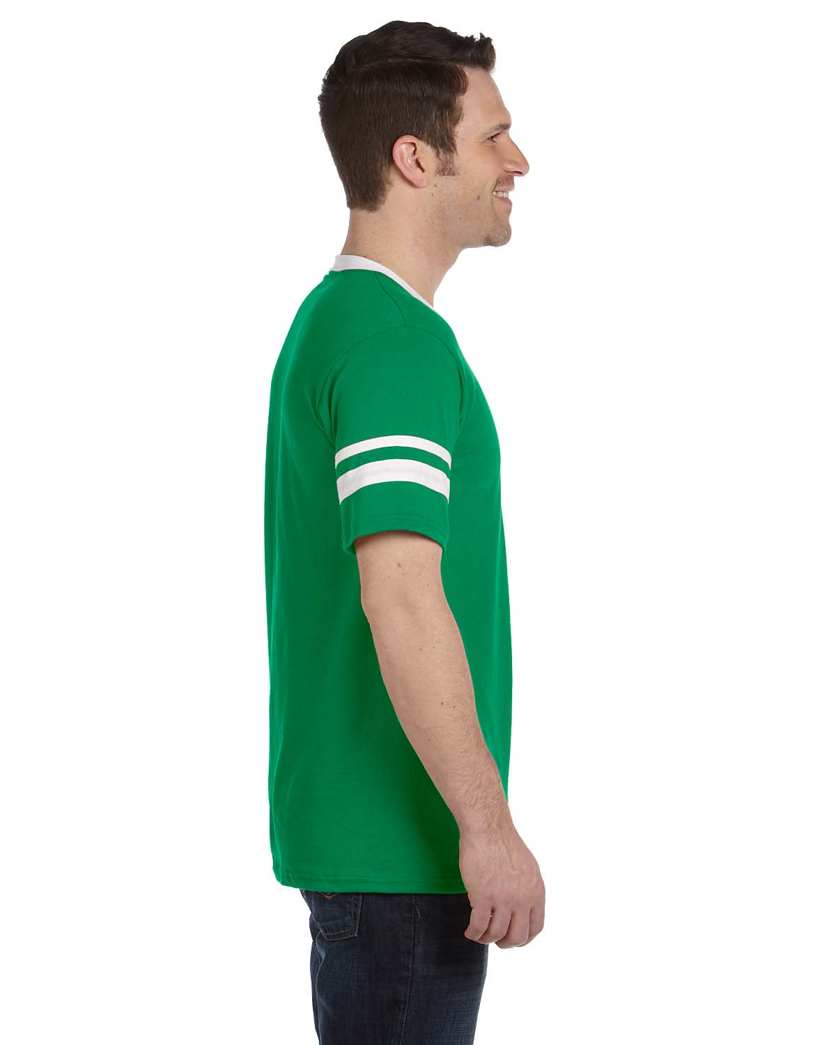 Augusta Sportswear Baseball Sleeve Stripe Jersey V-neck T-Shirt S 