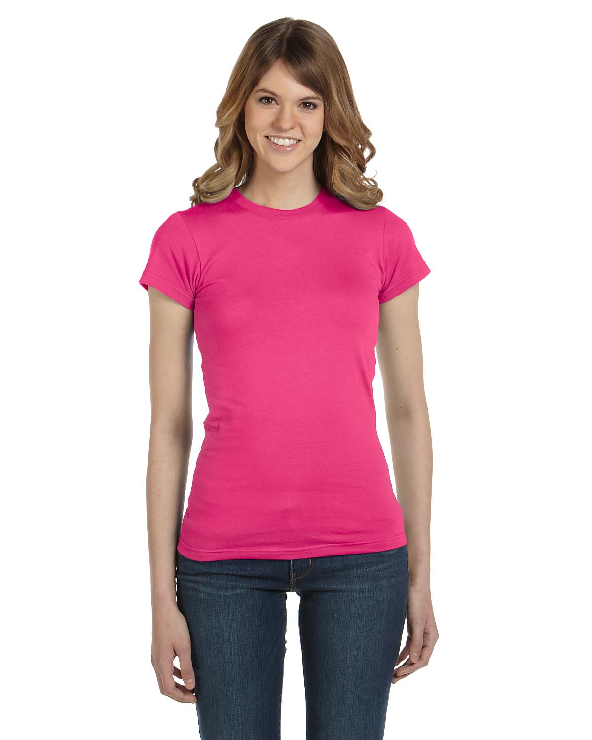 Anvil Women's Semi Sheer Junior Fit Longer Length Crewneck T-Shirt M379 ...
