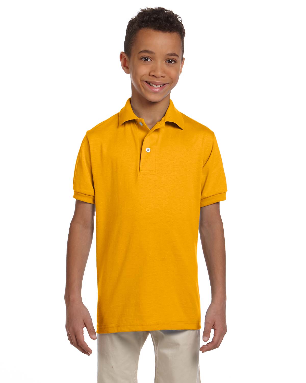 NEW Jerzees Youth 5.6 oz SpotShield Jersey Polo Shirt M-437Y