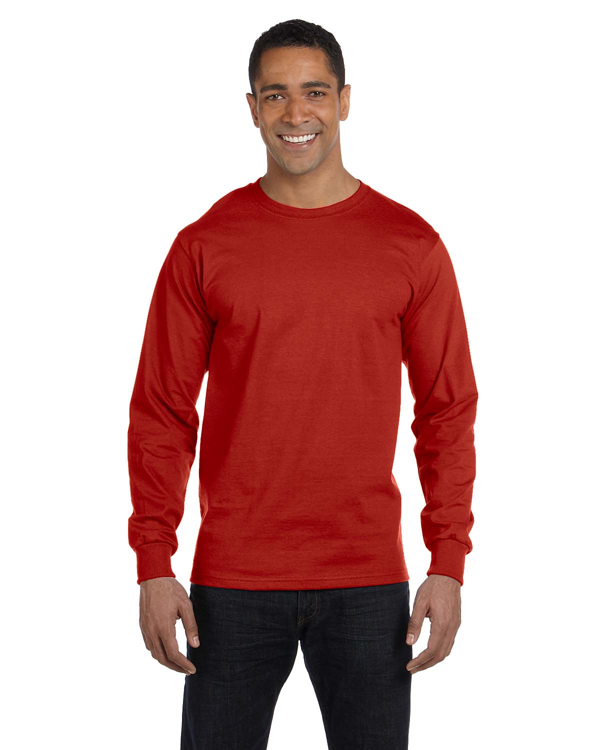 NEW Hanes 6.1 oz 100% Cotton Long-Sleeve Beefy-T S-3XL T-Shirt M-5186 - Picture 14 of 61