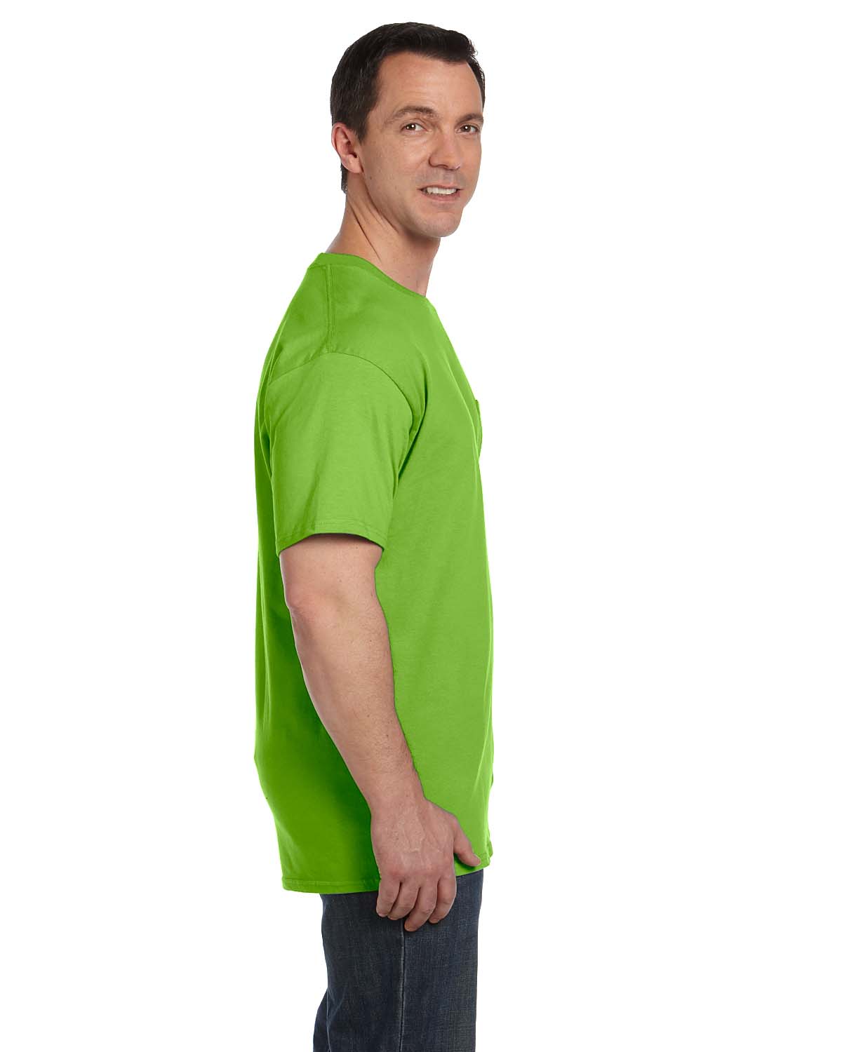 Hanes Mens Pocket T-Shirt 100% Heavy Cotton 6.1 oz Beefy Tee S-XL 5190P ...