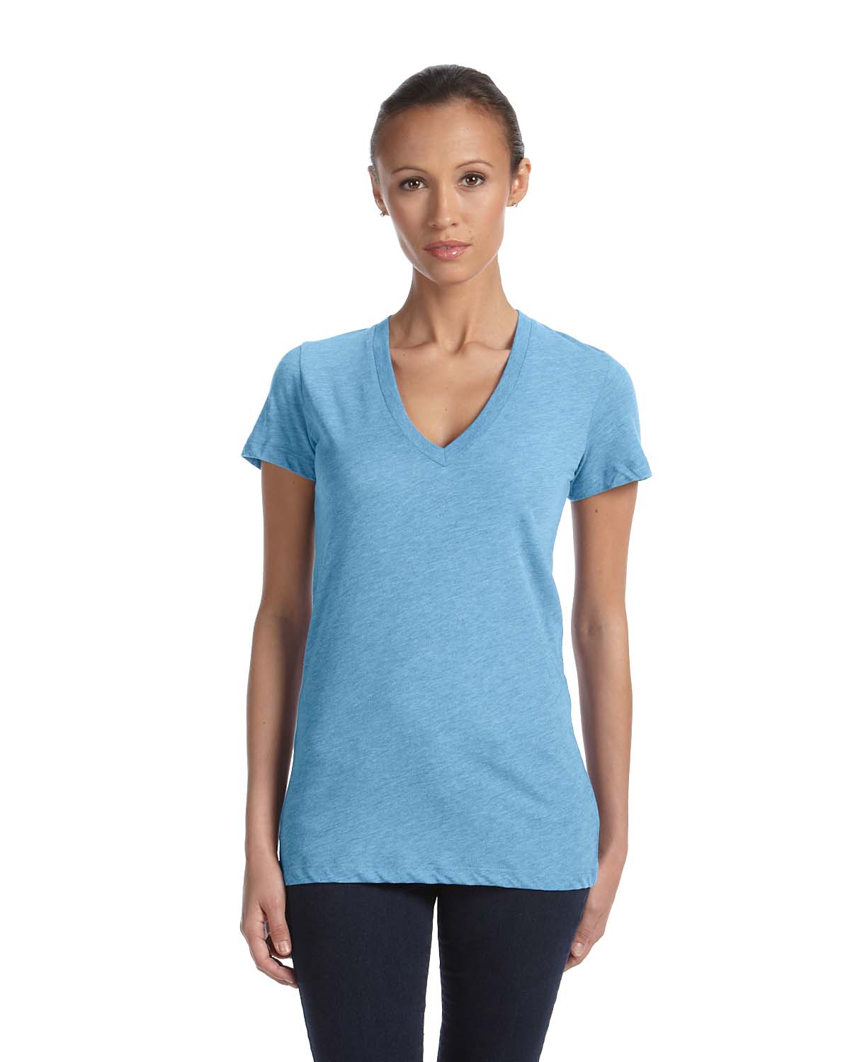 NEW Bella Canvas Ladies Triblend Short Sleeve Deep V-Neck T-Shirt M ...
