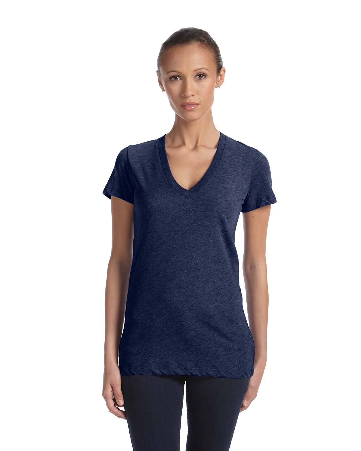 NEW Bella Canvas Ladies Triblend Short Sleeve Deep V-Neck T-Shirt M ...