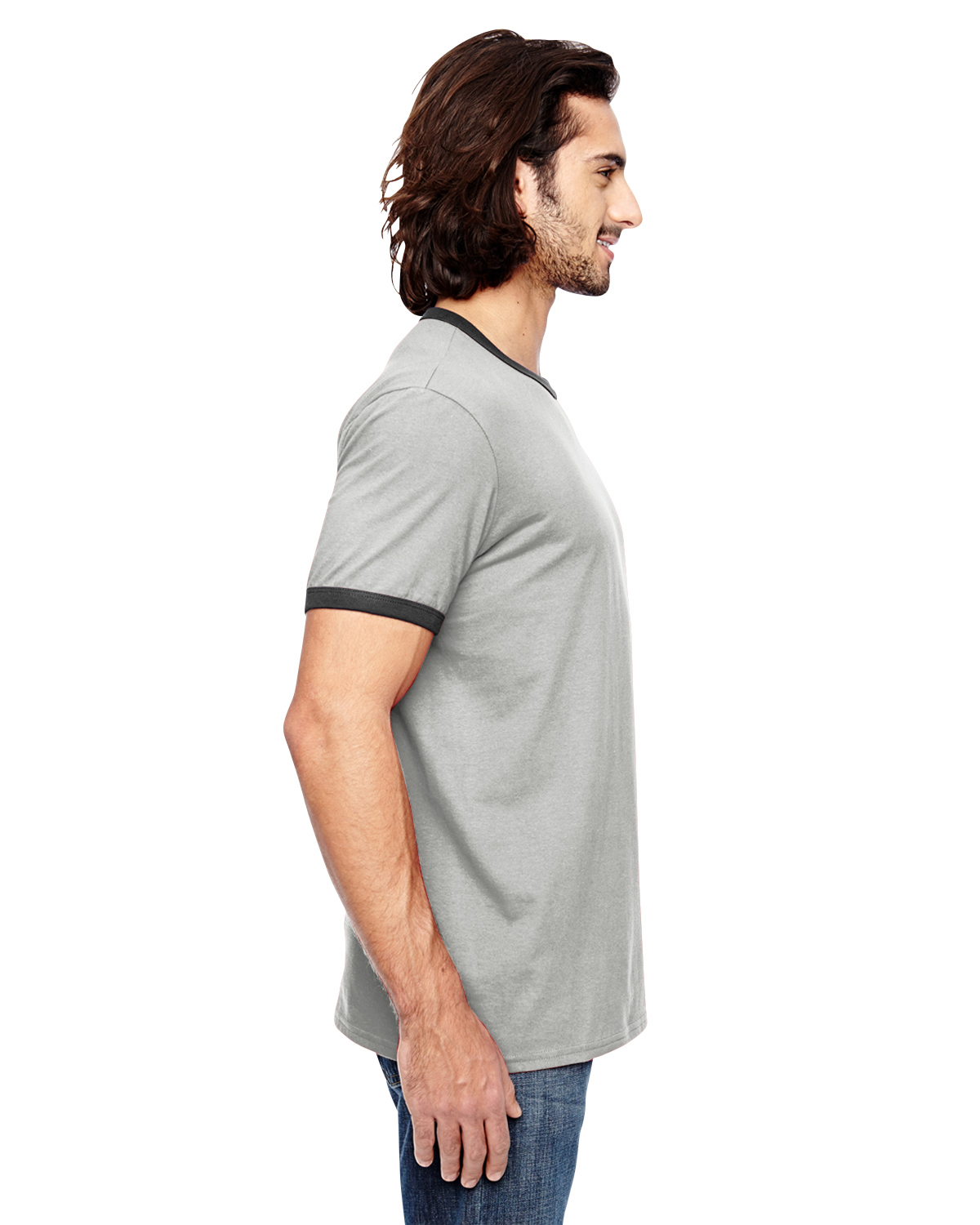 NEW Anvil Men's Light weight 100% Cotton Ringer T-Shirt M-988AN 