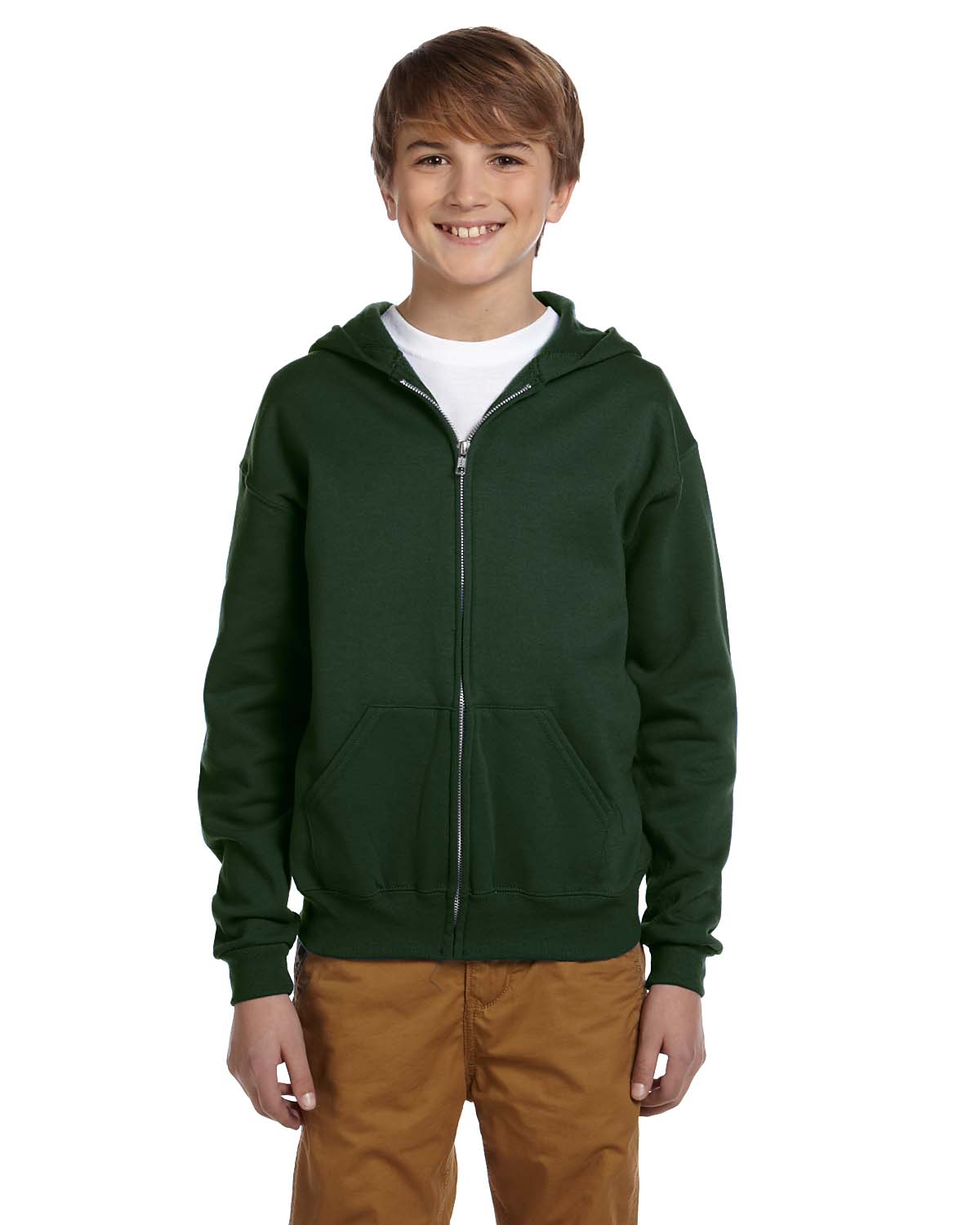 NEW Jerzees Youth 8 oz 50/50 NuBlend Fleece Full Zip Hoodie Swaeshirt M-993B - Picture 8 of 25