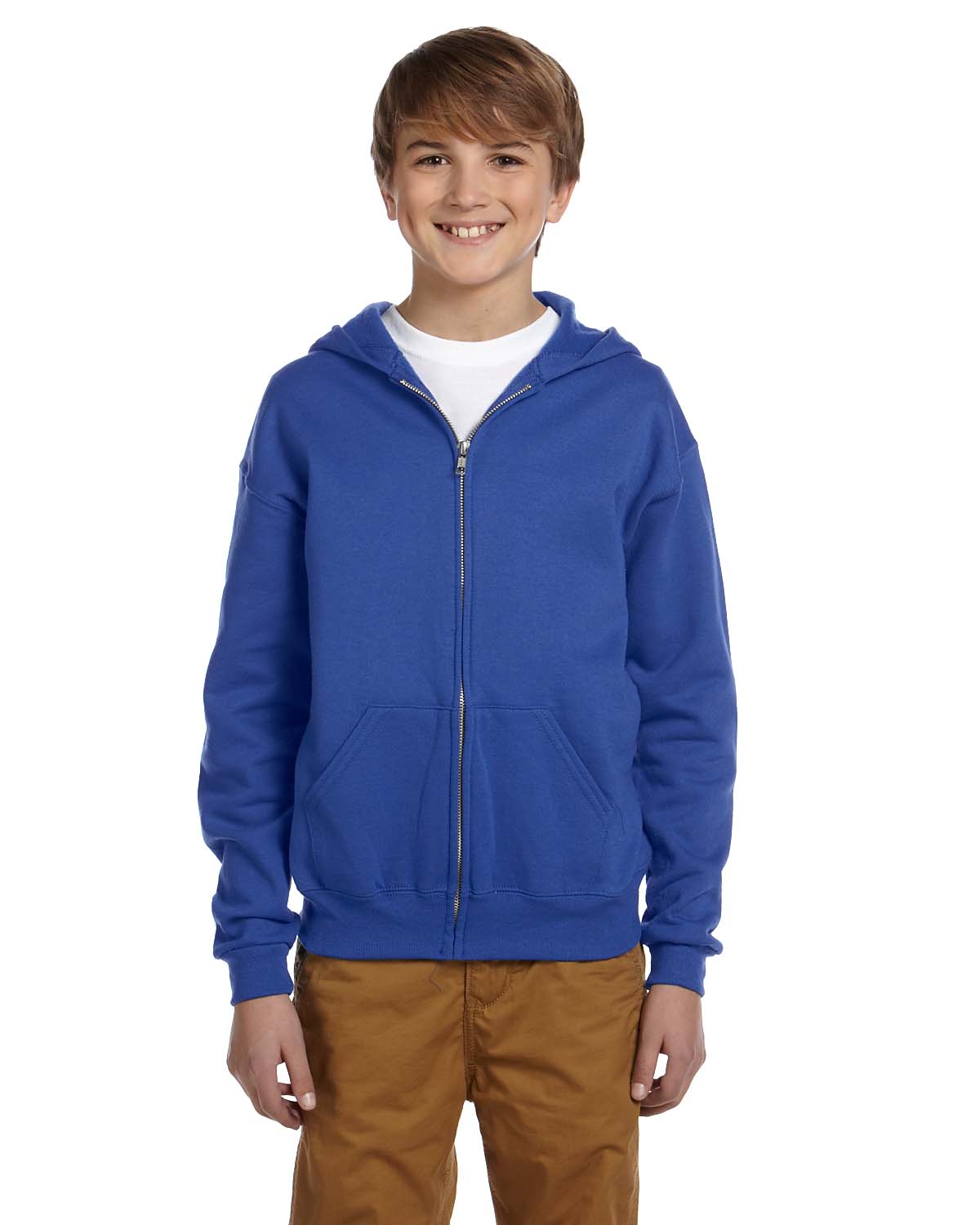 NEW Jerzees Youth 8 oz 50/50 NuBlend Fleece Full Zip Hoodie Swaeshirt M-993B - Picture 20 of 25