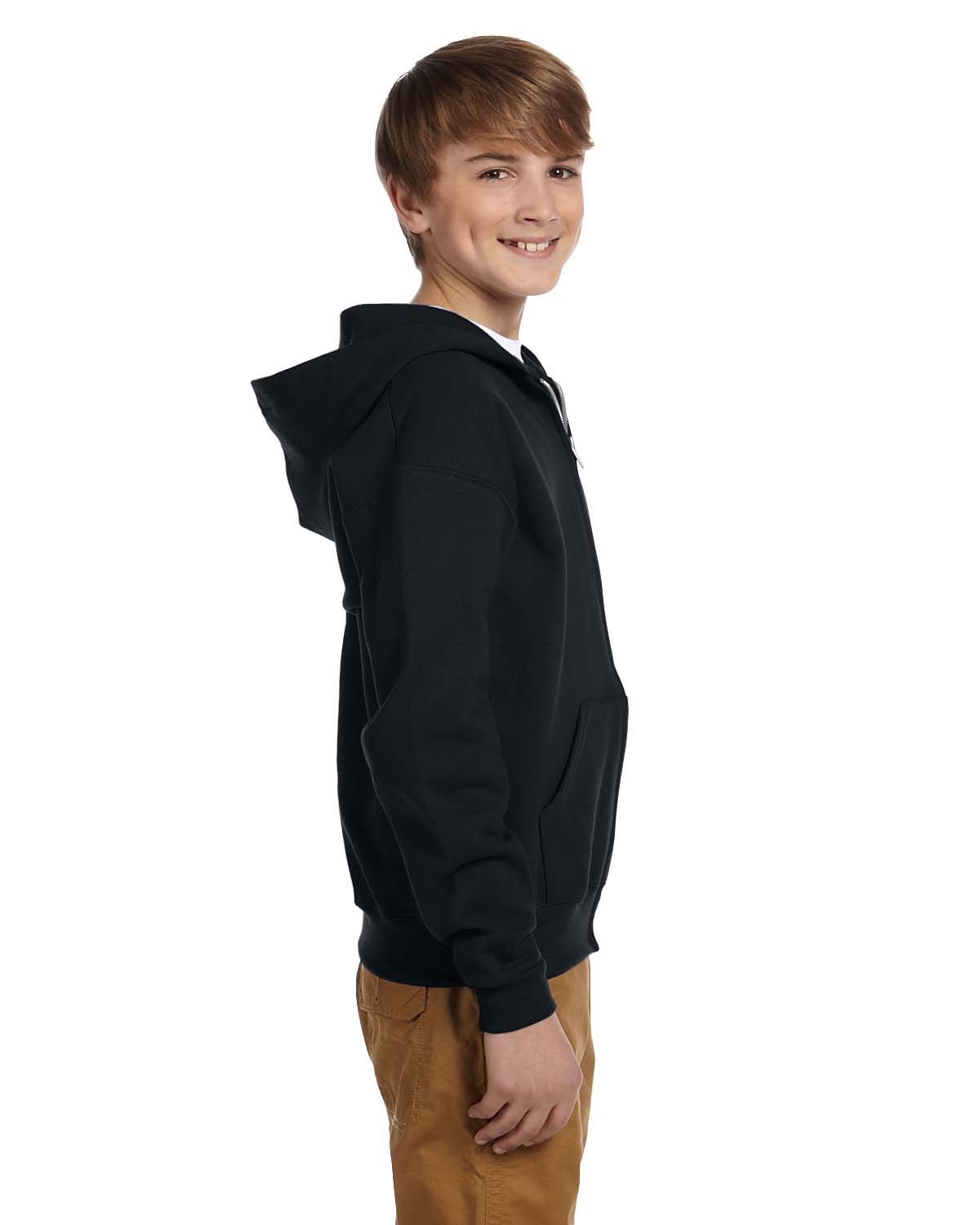 NEW Jerzees Youth 8 oz 50/50 NuBlend Fleece Full Zip Hoodie Swaeshirt M-993B - Picture 7 of 25