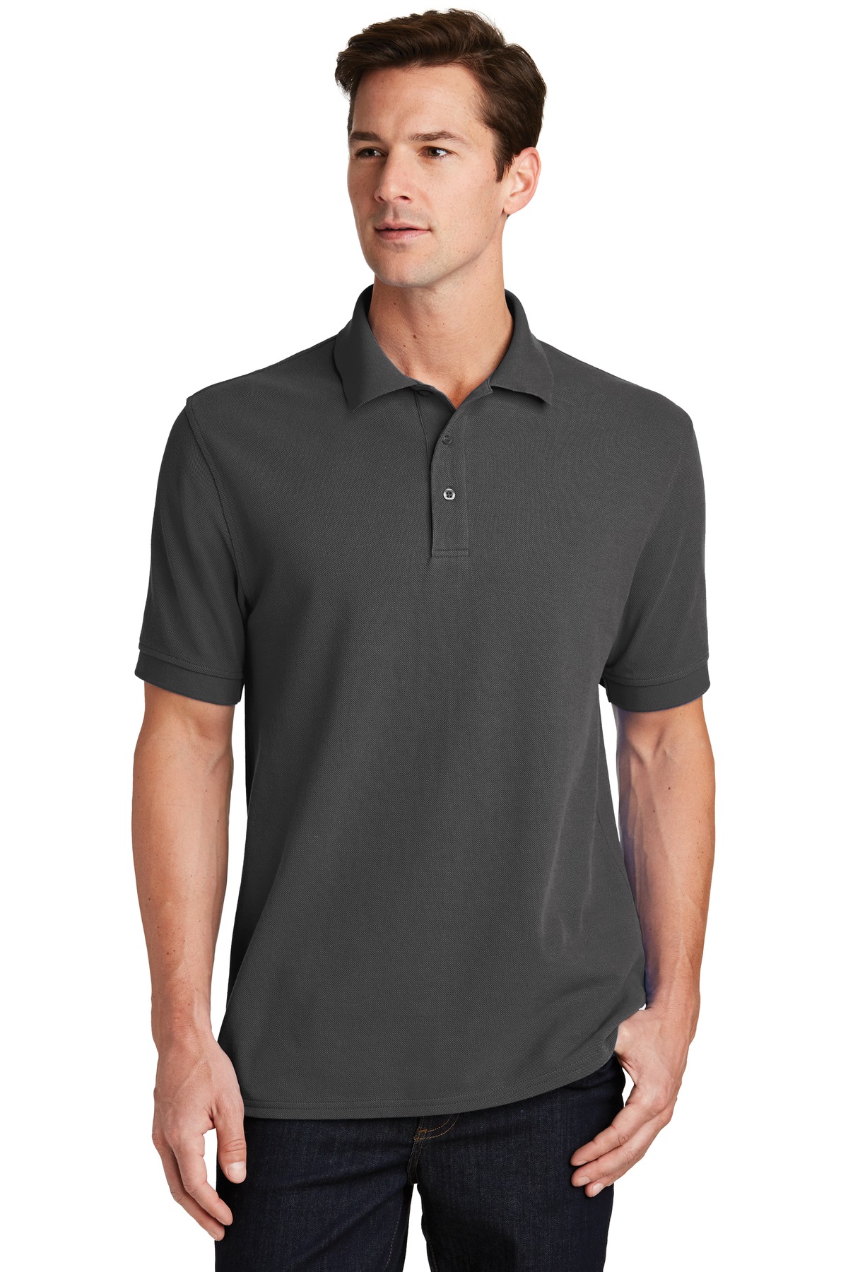 4 button placket polo shirt