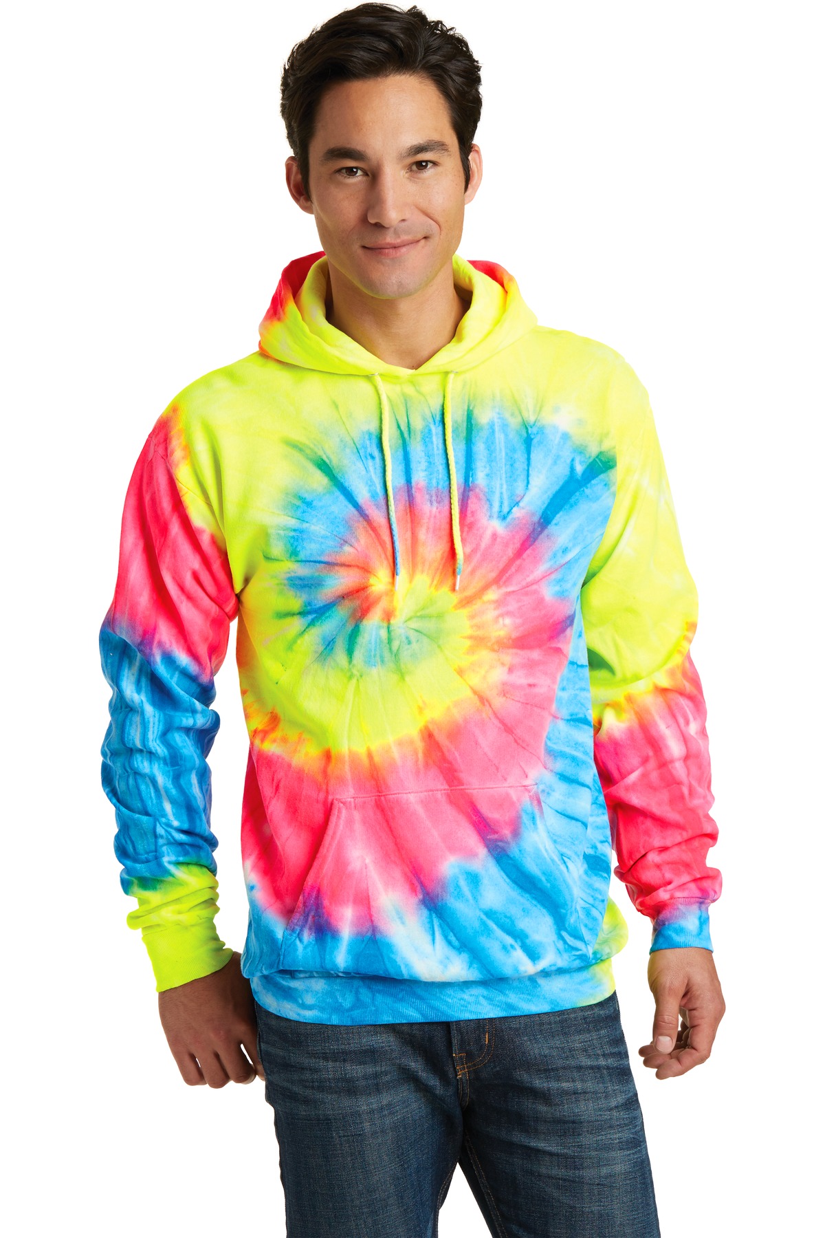 Port & Company Tie-Dye Pullover Hooded Sweatshirt With Pockets M-PC146 - Picture 7 of 14