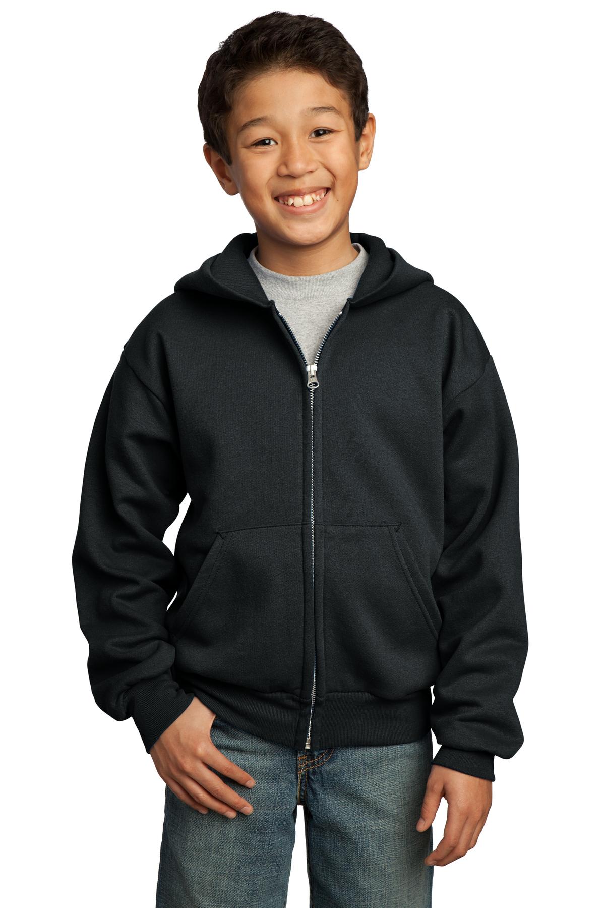 Port & Company Youth Core Fleece Full Zip Hooded Sweatshirt M-PC90YZH - Picture 9 of 23