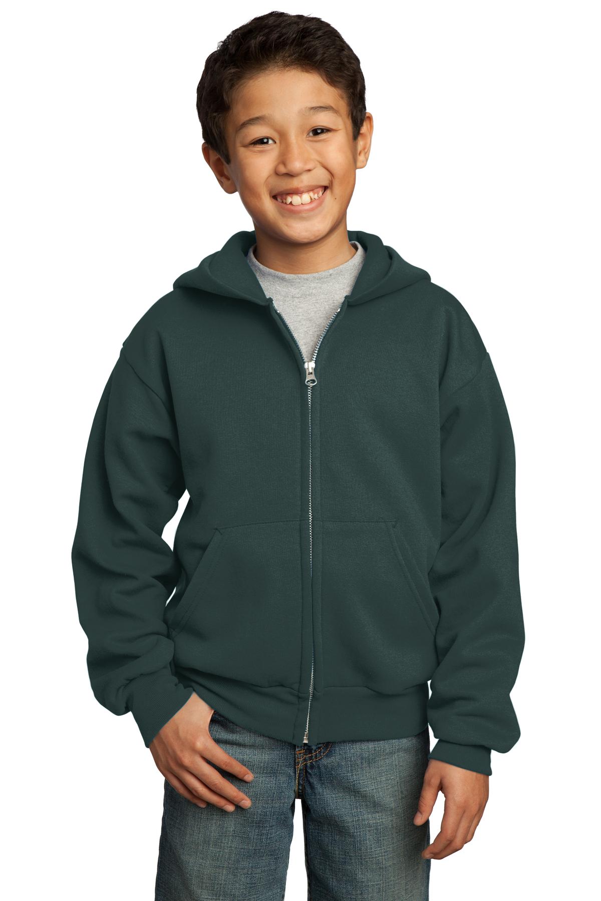 Port & Company Youth Core Fleece Full Zip Hooded Sweatshirt M-PC90YZH - Picture 7 of 23