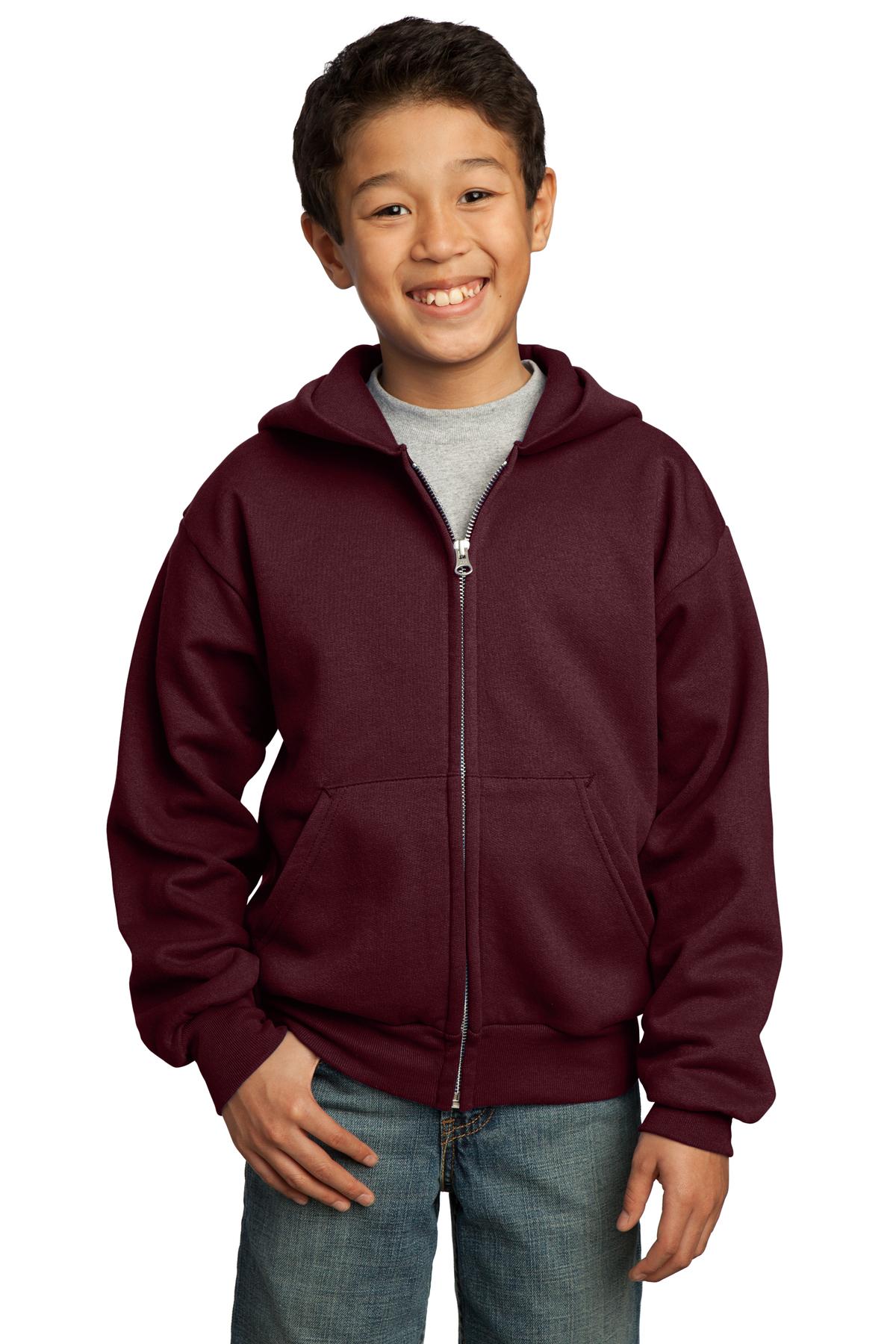 Port & Company Youth Core Fleece Full Zip Hooded Sweatshirt M-PC90YZH - Picture 11 of 23