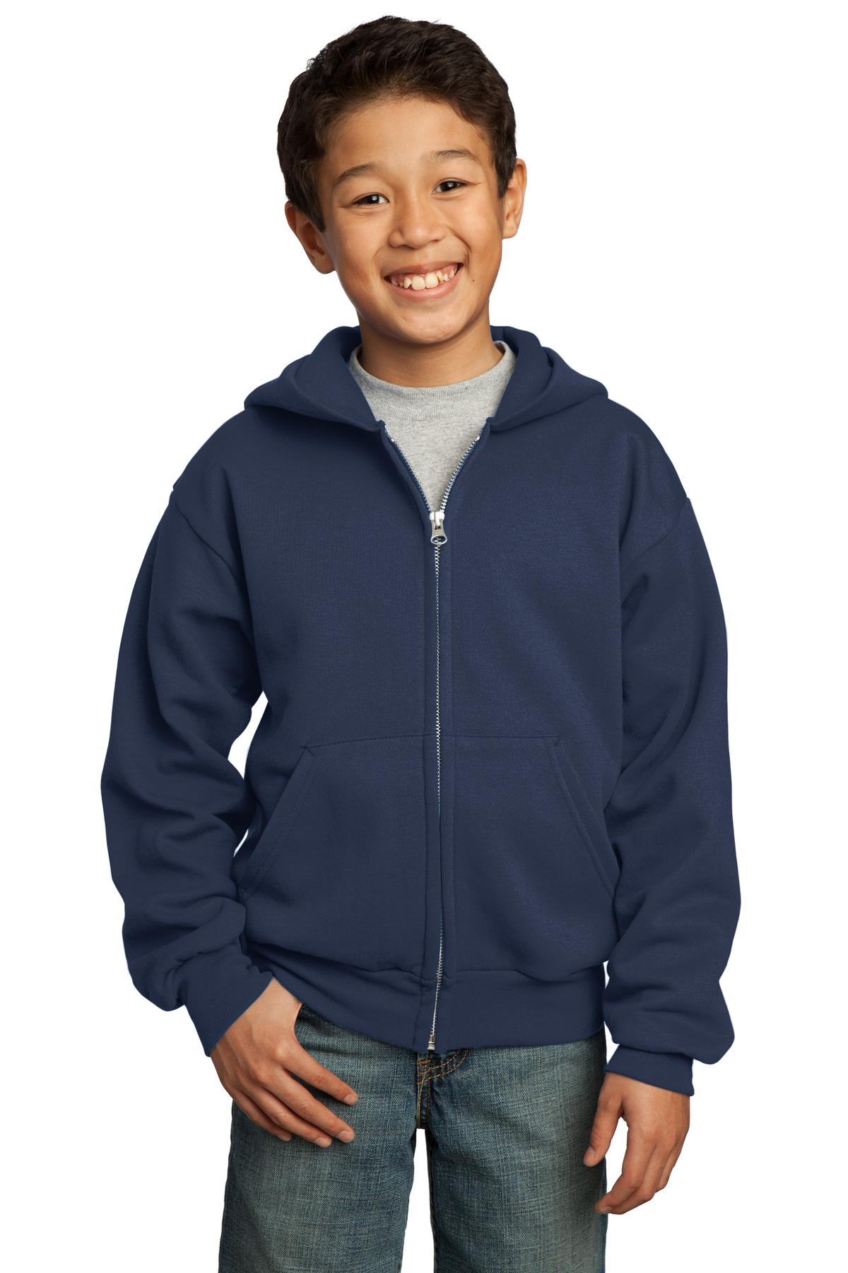 Port & Company Youth Core Fleece Full Zip Hooded Sweatshirt M-PC90YZH - Picture 12 of 23