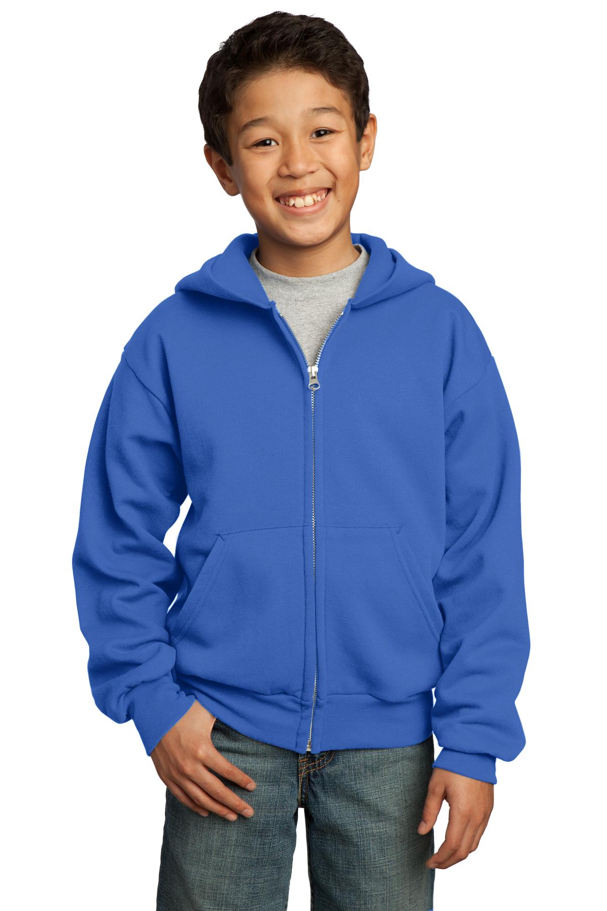 Port & Company Youth Core Fleece Full Zip Hooded Sweatshirt M-PC90YZH - Picture 21 of 23
