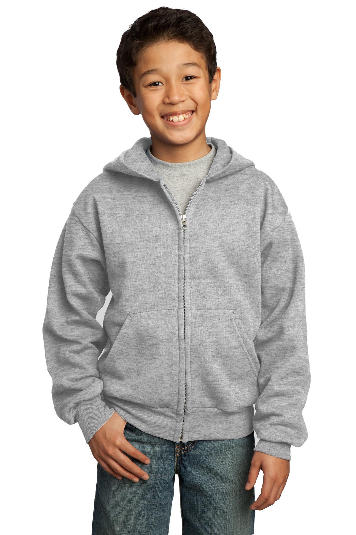 Port & Company Youth Core Fleece Full Zip Hooded Sweatshirt M-PC90YZH - Picture 3 of 23