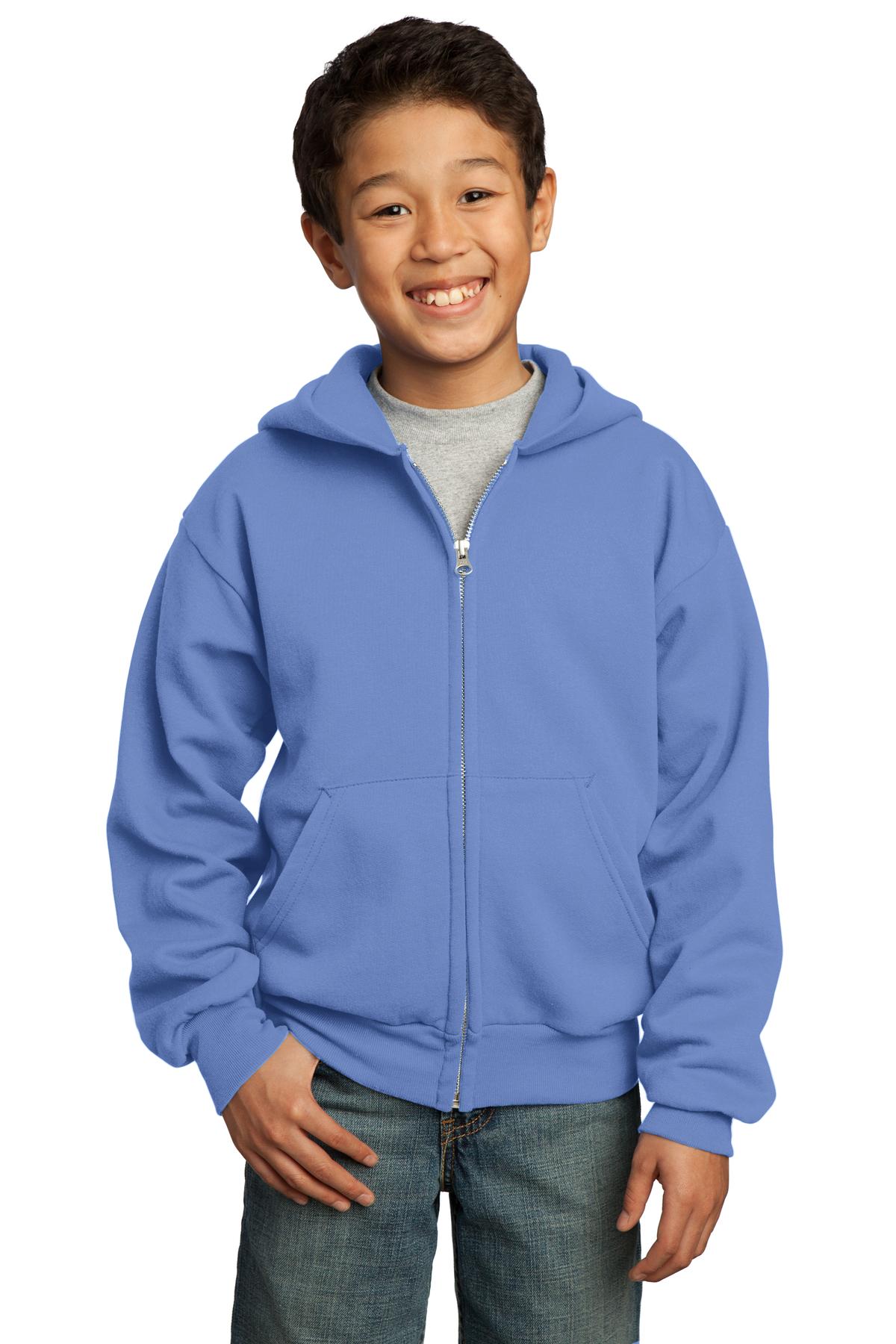 Port & Company Youth Core Fleece Full Zip Hooded Sweatshirt M-PC90YZH - Picture 5 of 23