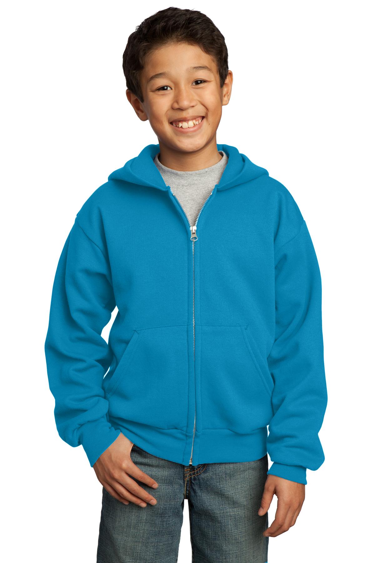 Port & Company Youth Core Fleece Full Zip Hooded Sweatshirt M-PC90YZH - Picture 13 of 23