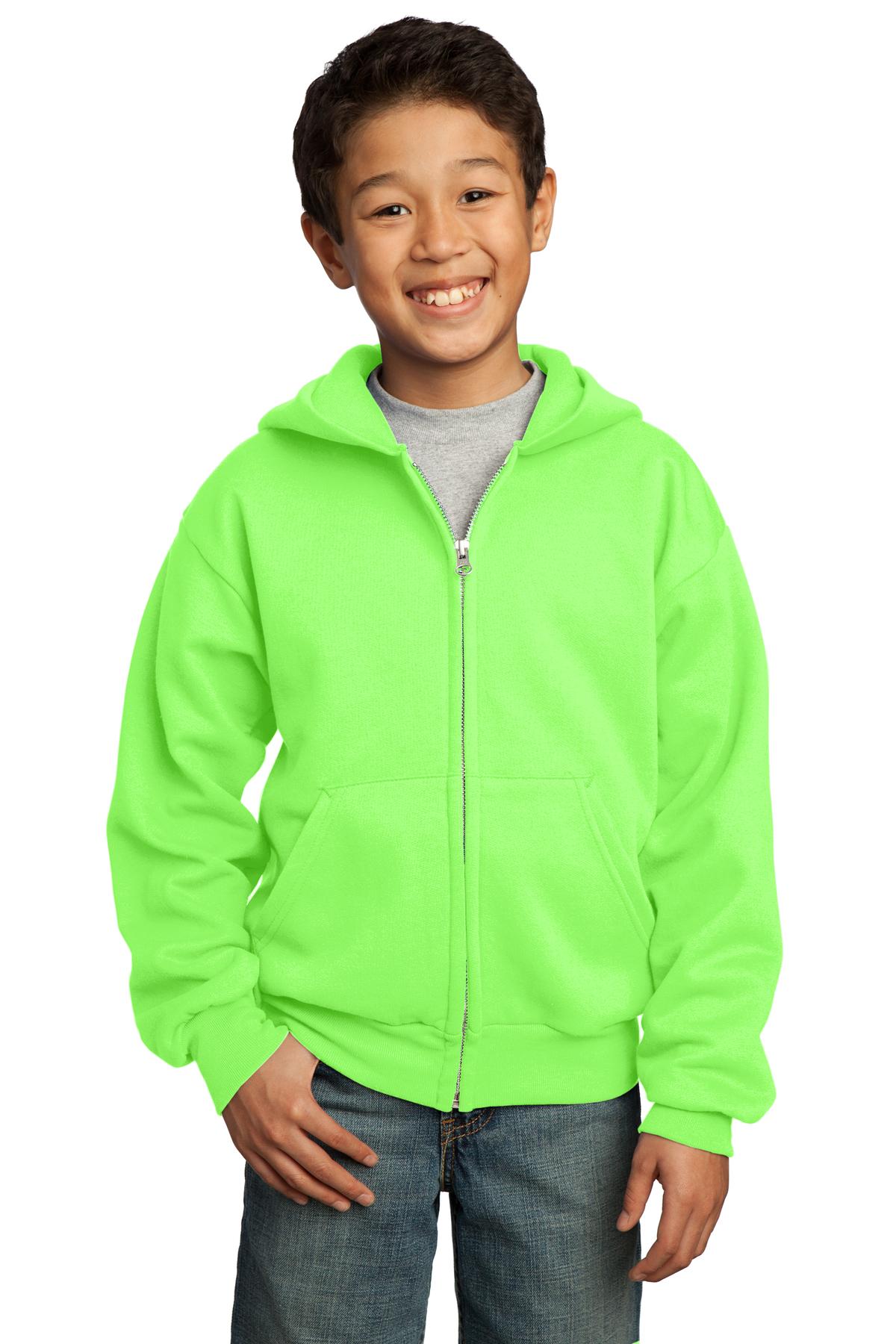 Port & Company Youth Core Fleece Full Zip Hooded Sweatshirt M-PC90YZH - Picture 14 of 23
