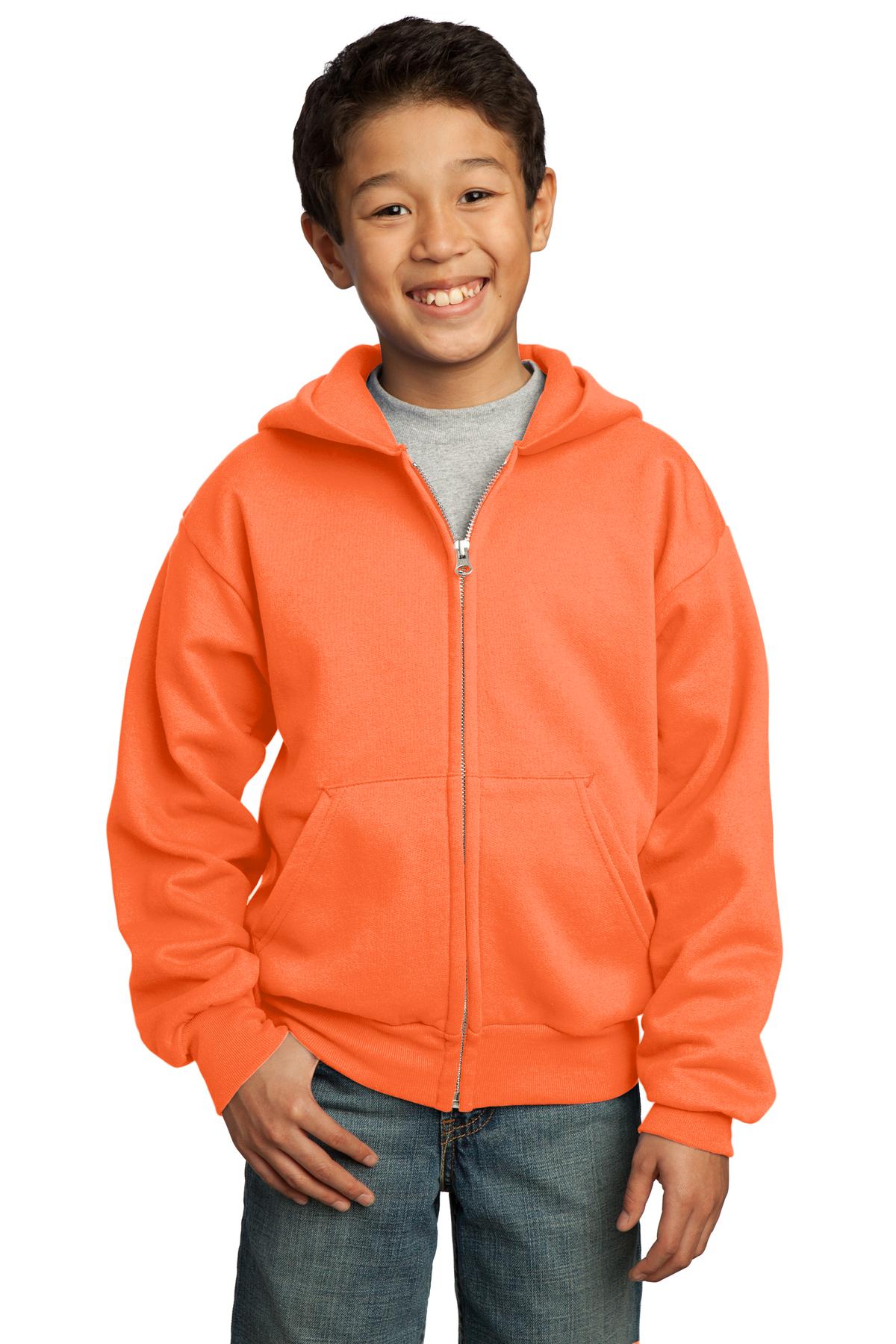 Port & Company Youth Core Fleece Full Zip Hooded Sweatshirt M-PC90YZH - Picture 15 of 23