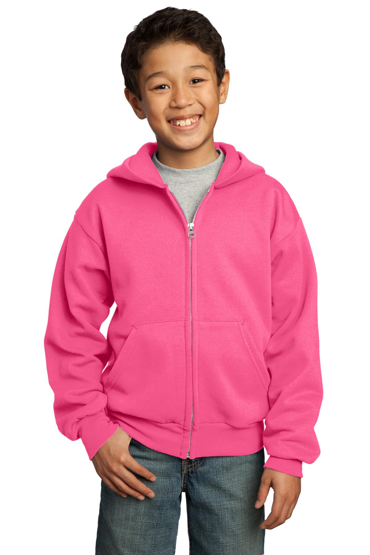 Port & Company Youth Core Fleece Full Zip Hooded Sweatshirt M-PC90YZH - Picture 16 of 23