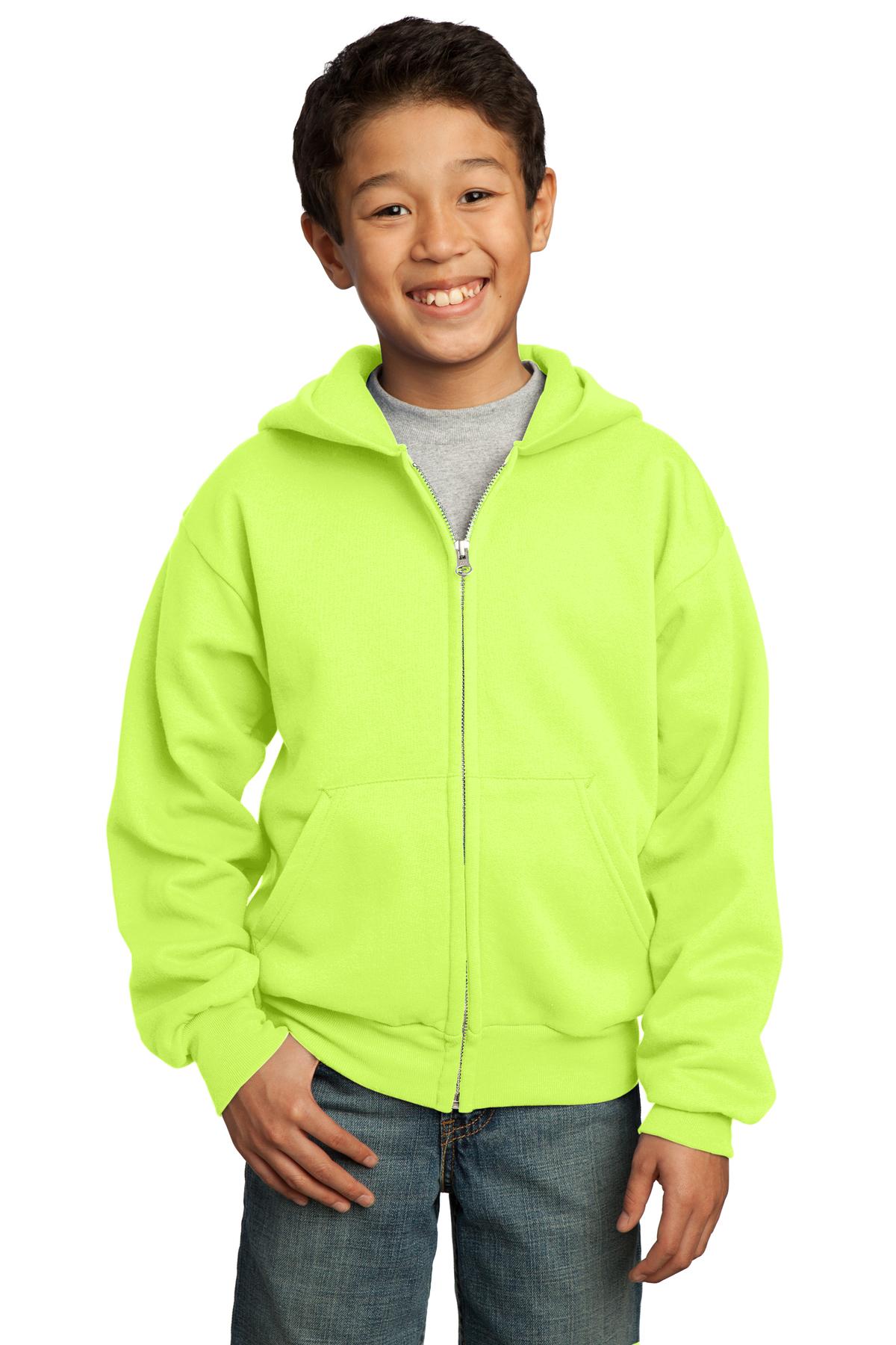 Port & Company Youth Core Fleece Full Zip Hooded Sweatshirt M-PC90YZH - Picture 17 of 23