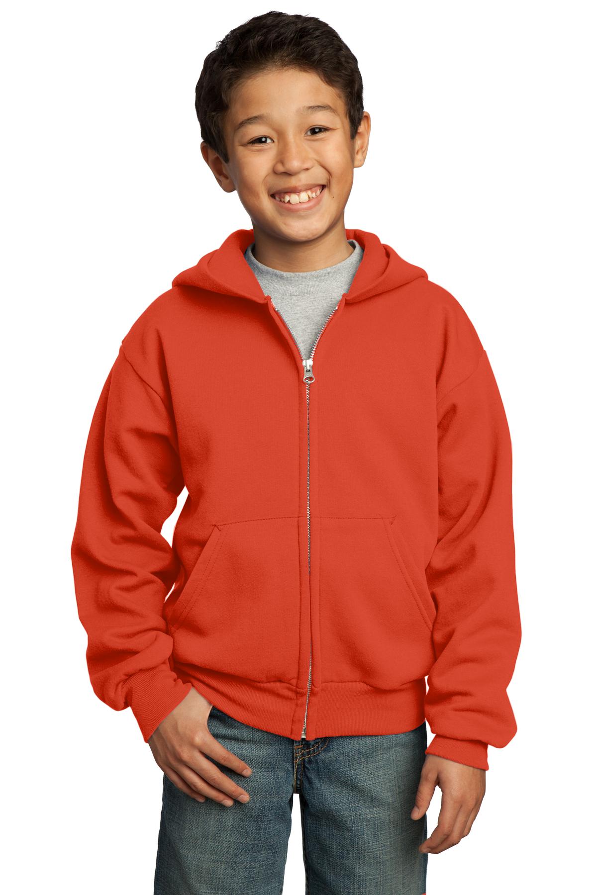 Port & Company Youth Core Fleece Full Zip Hooded Sweatshirt M-PC90YZH - Picture 18 of 23
