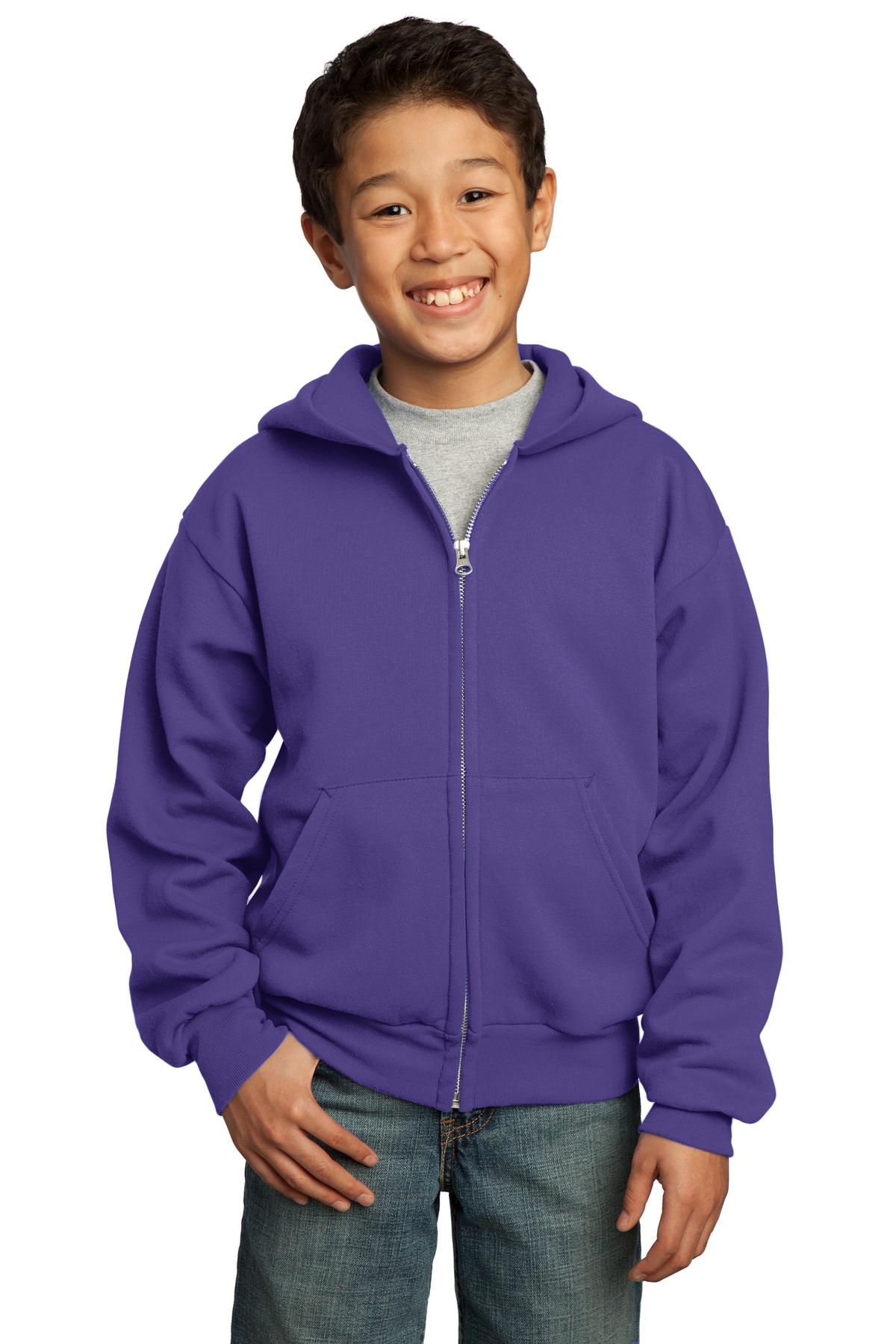 Port & Company Youth Core Fleece Full Zip Hooded Sweatshirt M-PC90YZH - Picture 19 of 23