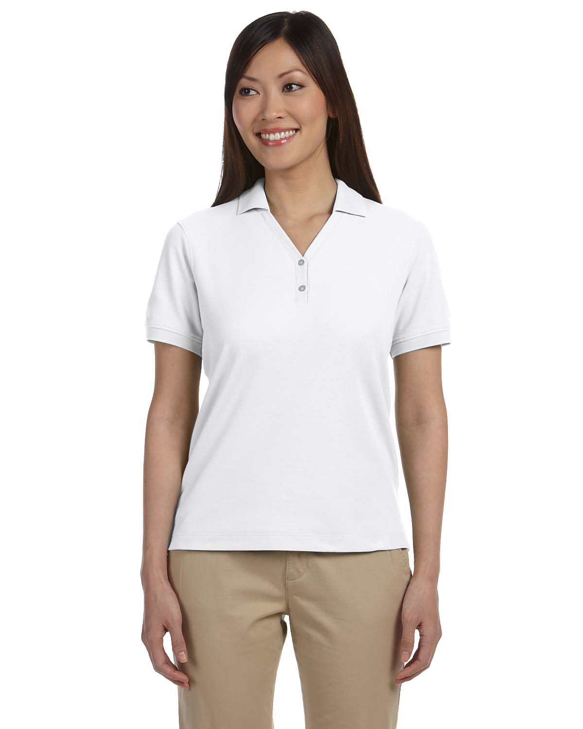 Devon & Jones Women's Pima Short Sleeve Y Collar Polo Sport Shirt S-3XL D100W - Picture 62 of 64