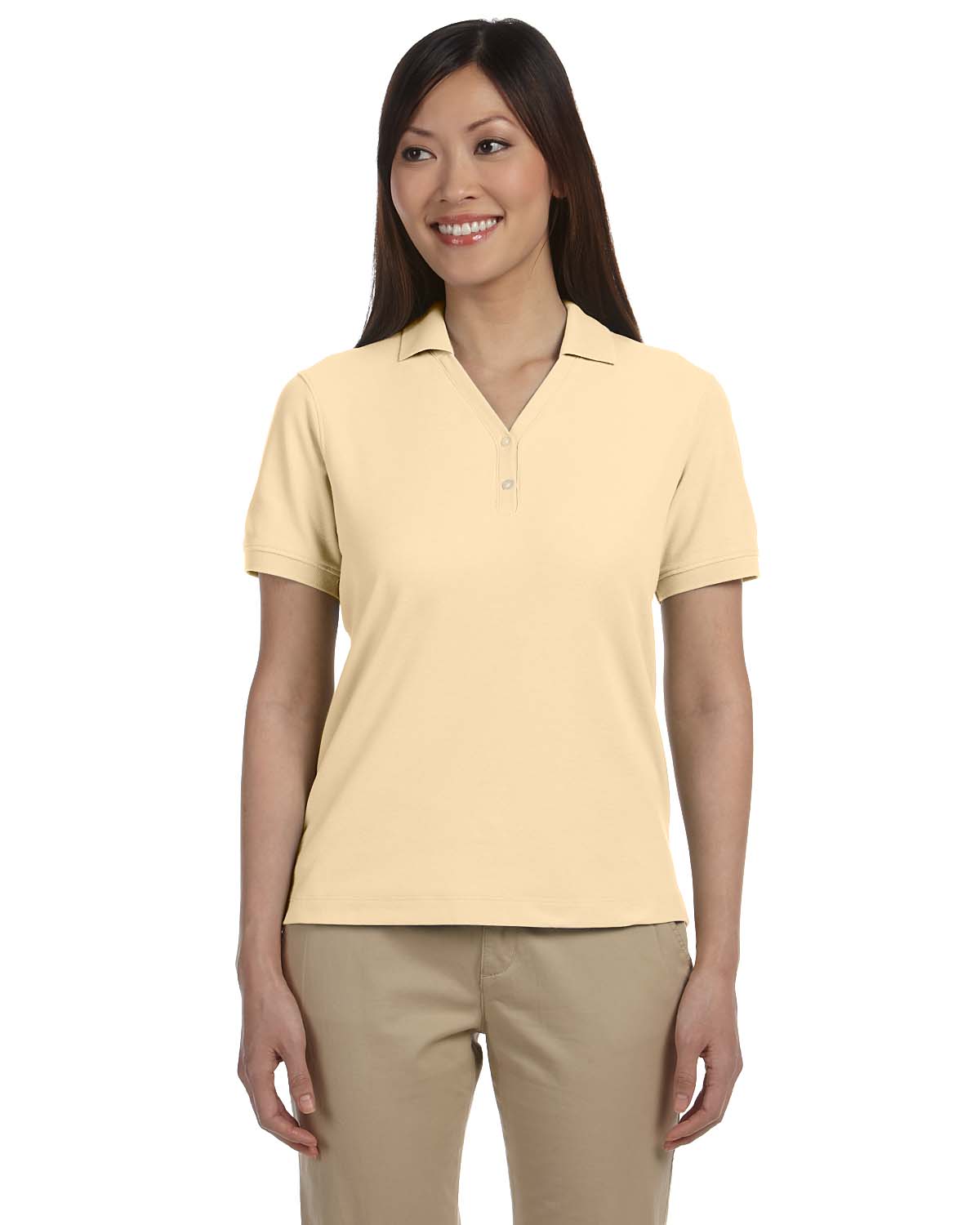 Devon & Jones Women's Pima Short Sleeve Y Collar Polo Sport Shirt S-3XL D100W - Picture 11 of 64
