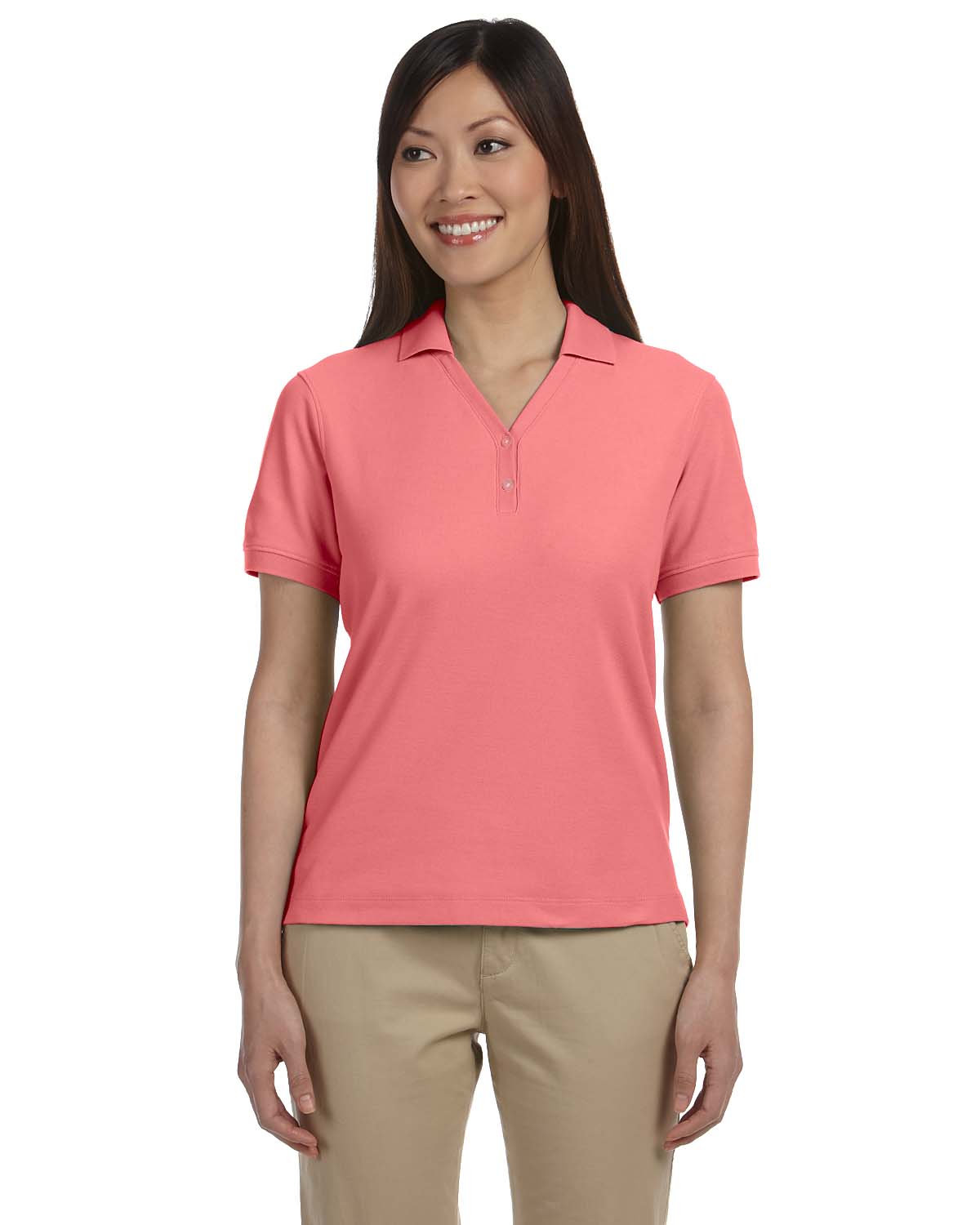 Devon & Jones Women's Pima Short Sleeve Y Collar Polo Sport Shirt S-3XL D100W - Picture 32 of 64