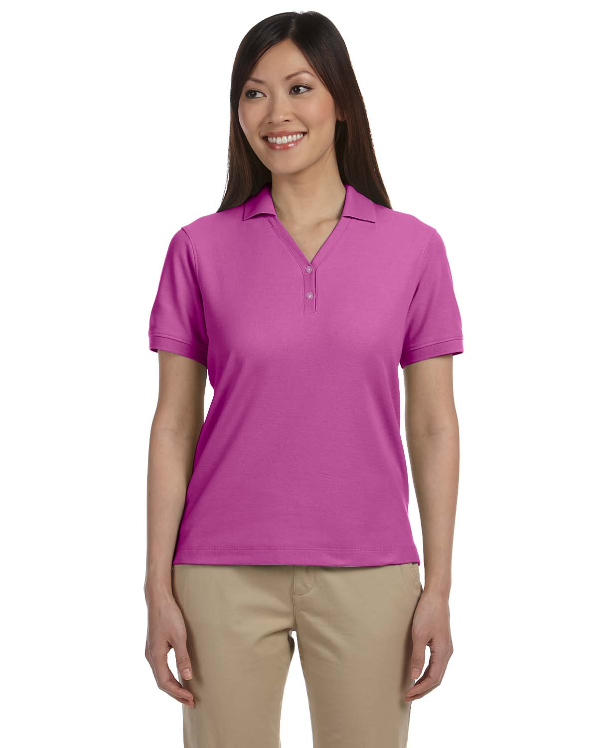 Devon & Jones Women's Pima Short Sleeve Y Collar Polo Sport Shirt S-3XL D100W - Picture 14 of 64