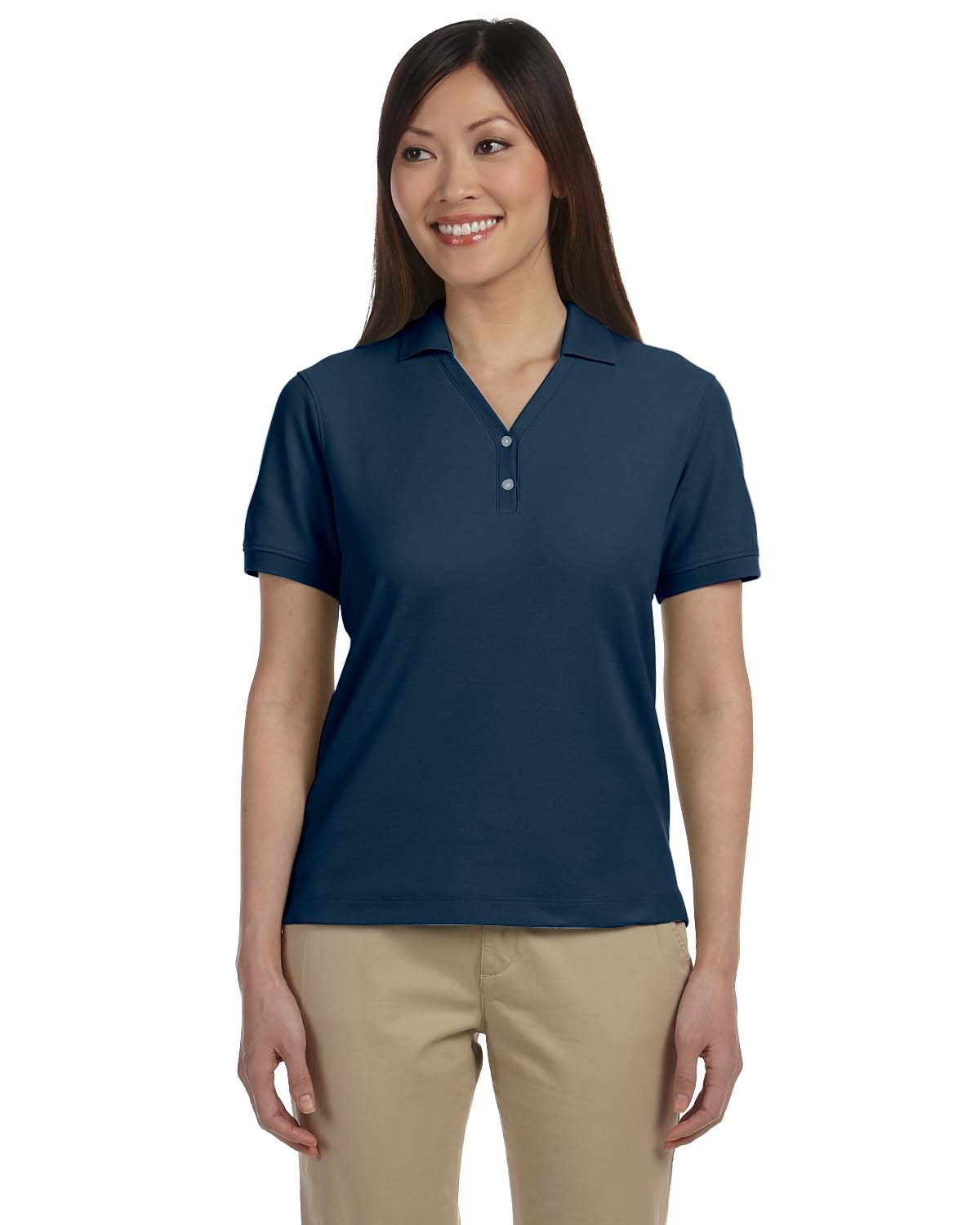 Devon & Jones Women's Pima Short Sleeve Y Collar Polo Sport Shirt S-3XL D100W - Picture 35 of 64