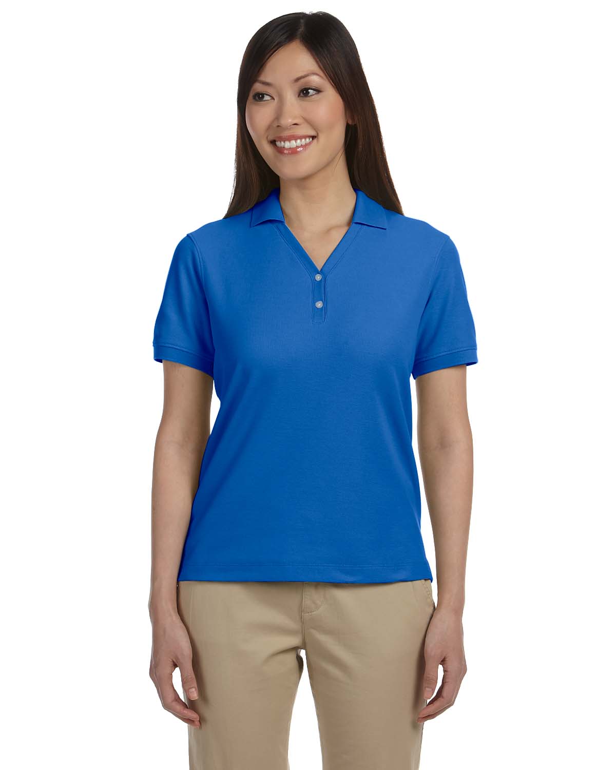 Devon & Jones Women's Pima Short Sleeve Y Collar Polo Sport Shirt S-3XL D100W - Picture 20 of 64