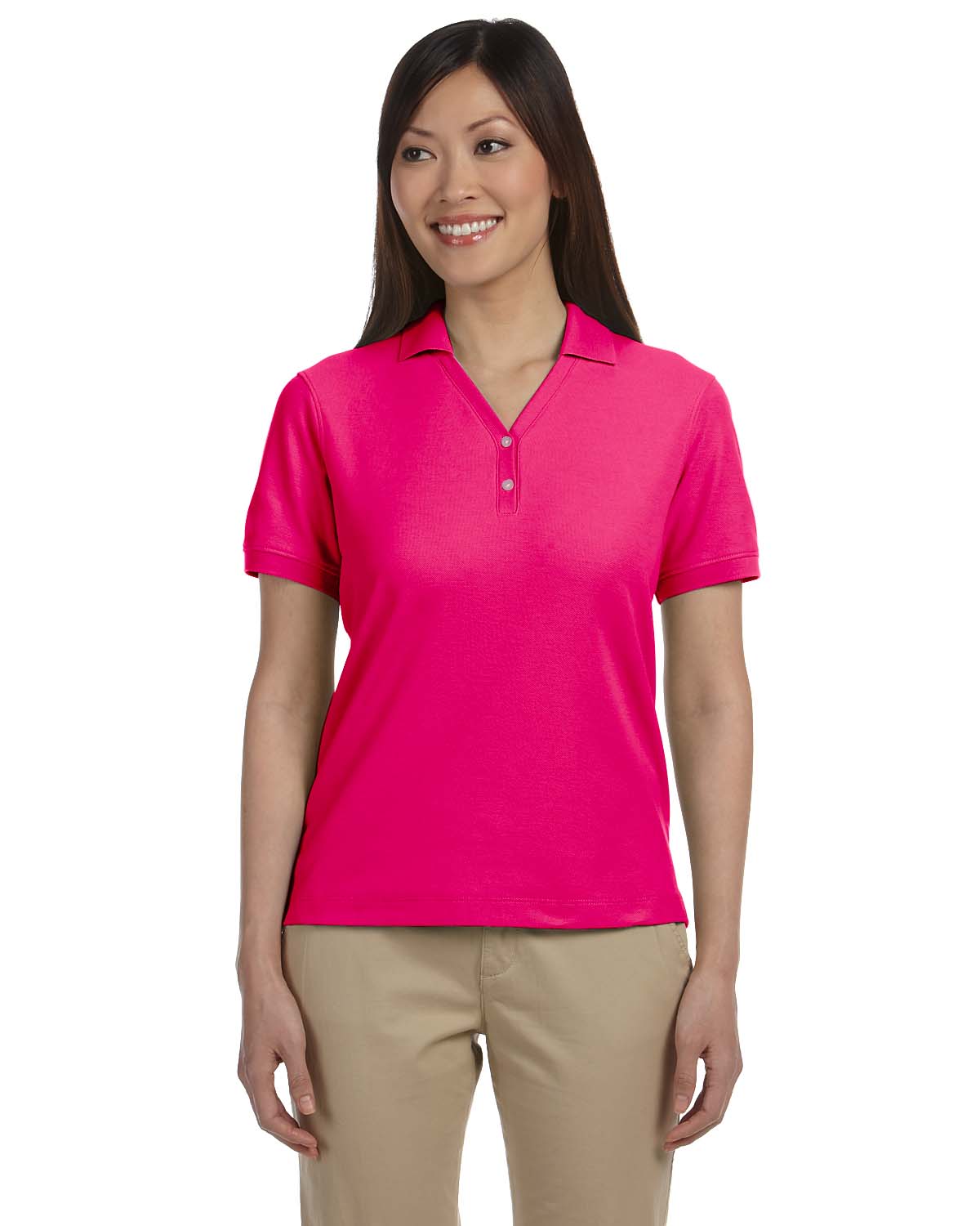 Devon & Jones Women's Pima Short Sleeve Y Collar Polo Sport Shirt S-3XL D100W - Picture 44 of 64