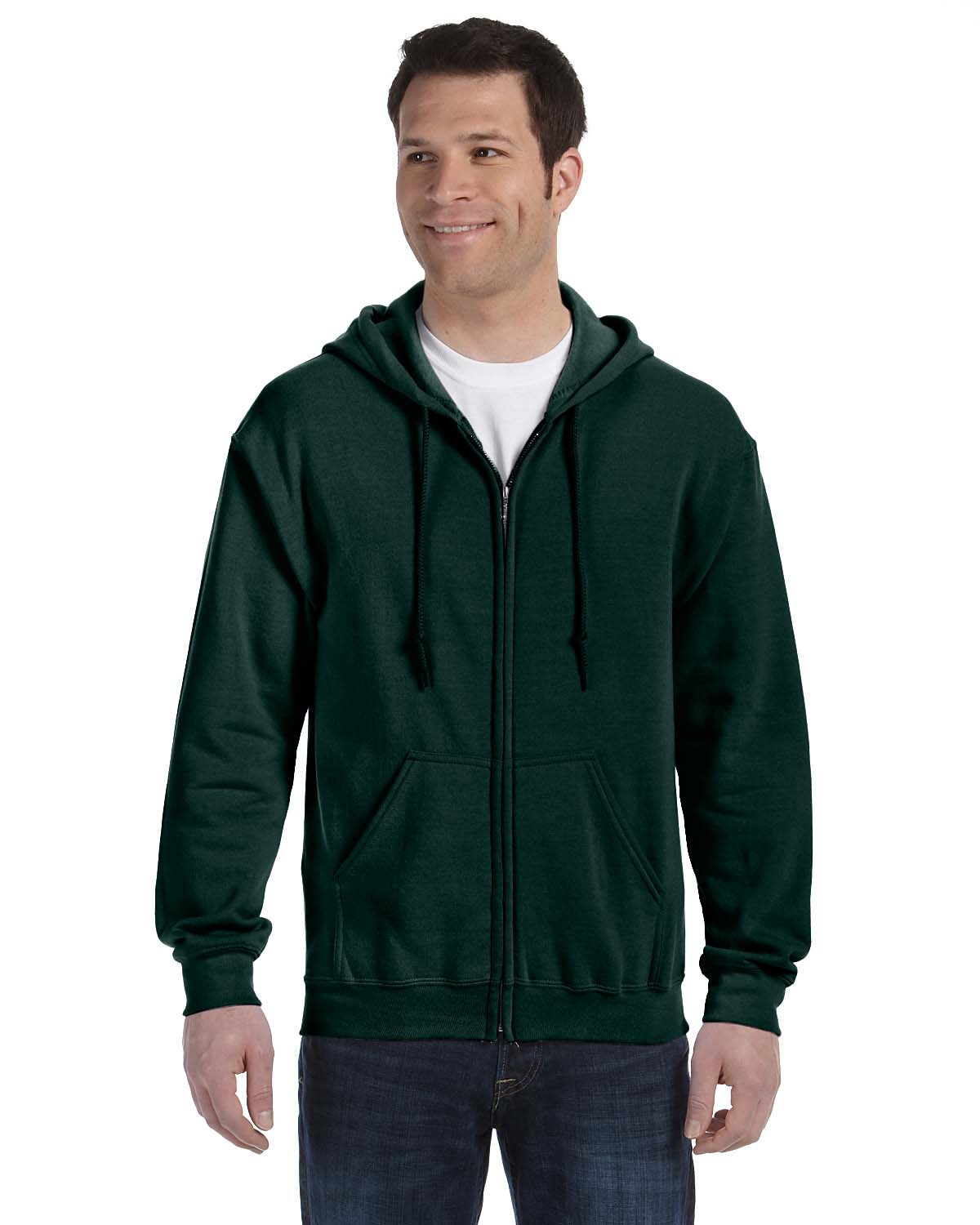 Gildan Mens Hoodie Full Zip Drawstring Ribbed Heavy Blend S-XL R-G186