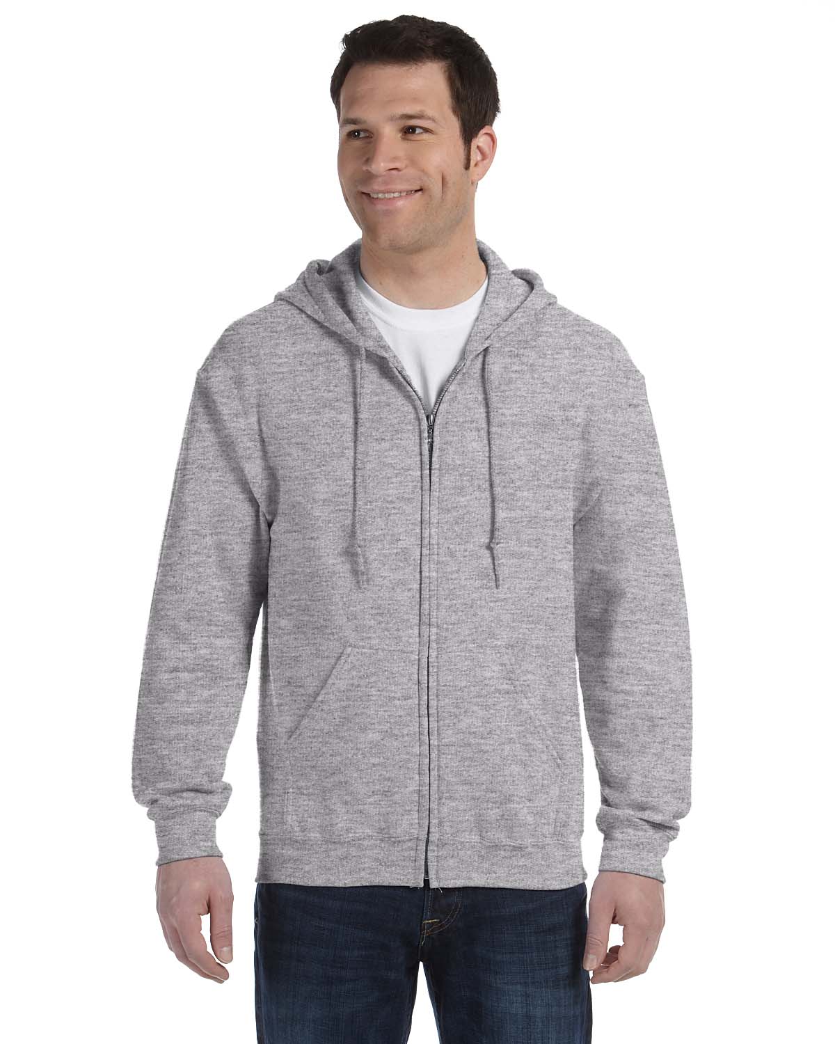 Gildan Mens Hoodie Full Zip Drawstring Ribbed Heavy Blend S-XL R-G186