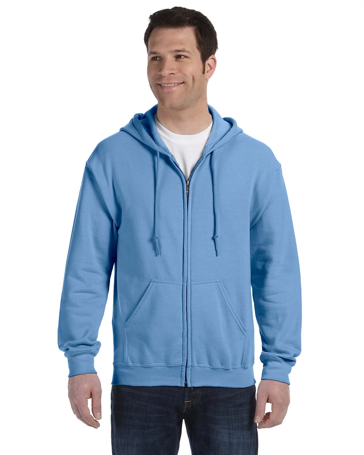 Gildan Mens Hoodie Full Zip Drawstring Ribbed Heavy Blend S-XL R-G186