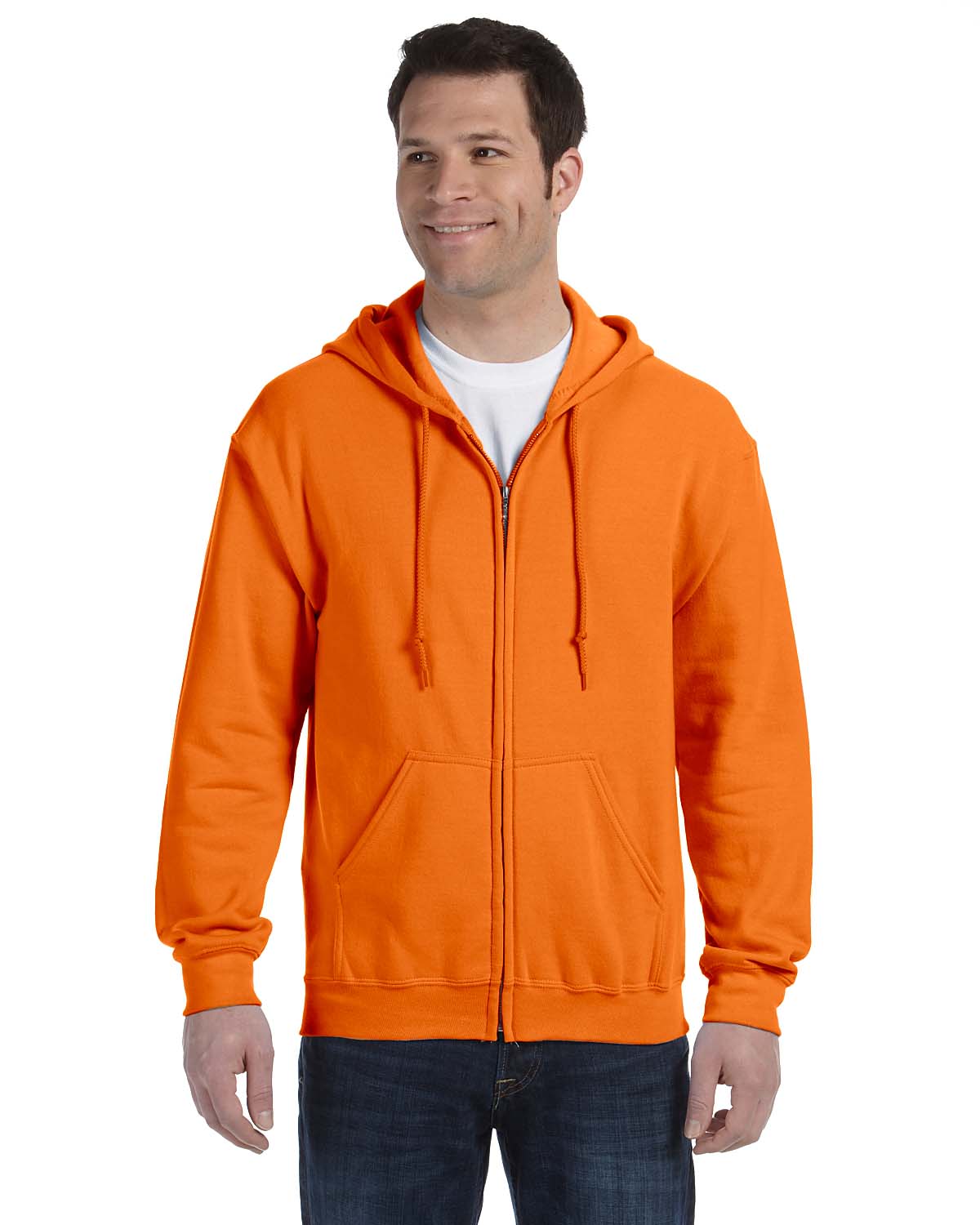 Gildan Mens Hoodie Full Zip Drawstring Ribbed Heavy Blend S-XL R-G186