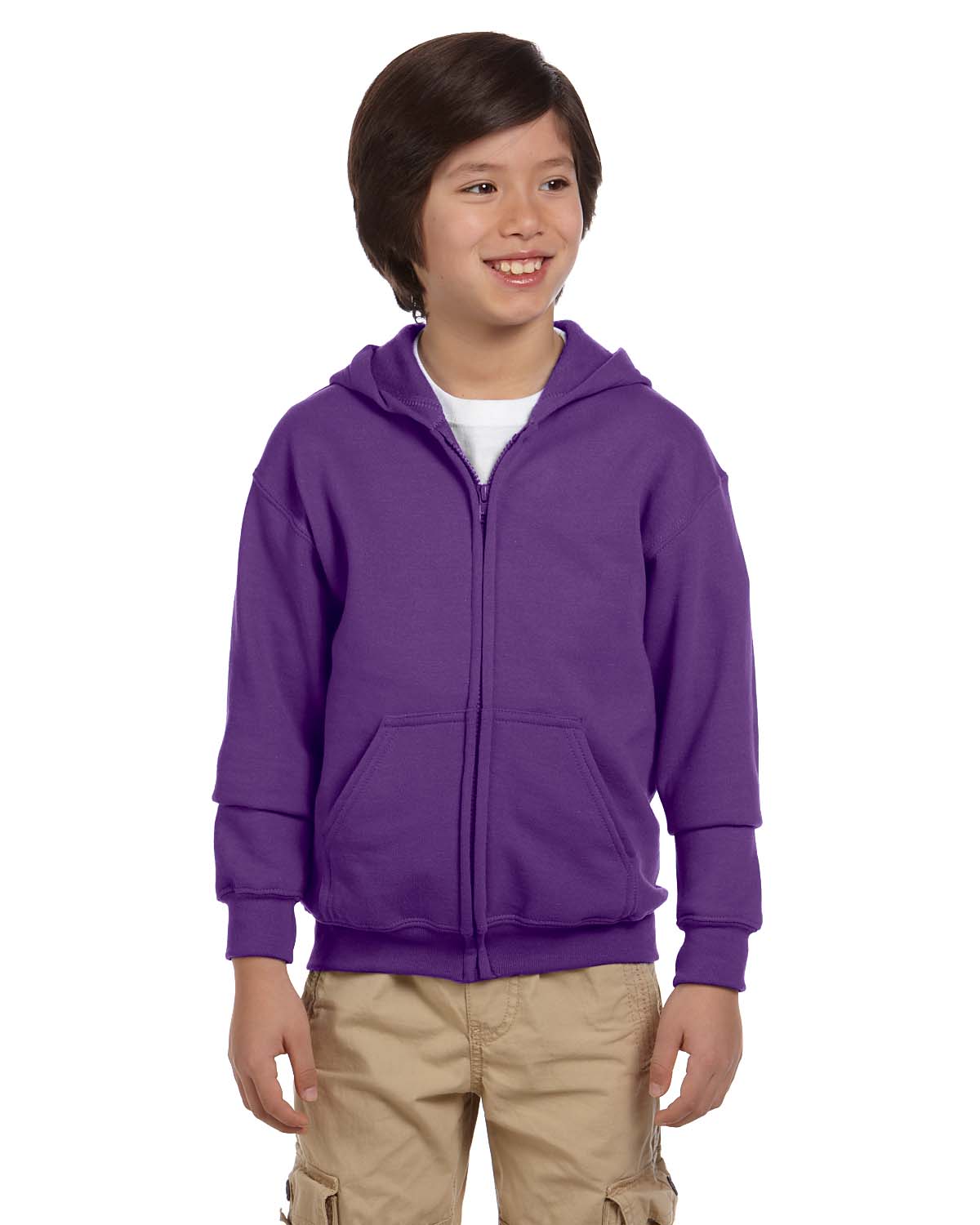 Gildan Youth Full-Zip Sweatshirt Heavy Blend 8 oz 50/50 Hoodie G186B - Picture 17 of 28