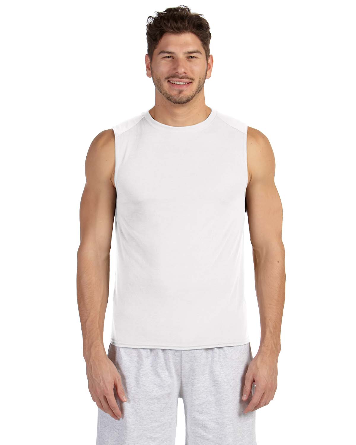 NEW Gildan Performance Dri-Fit Sleeveless Muscle T-Shirt Workout S-3XL ...
