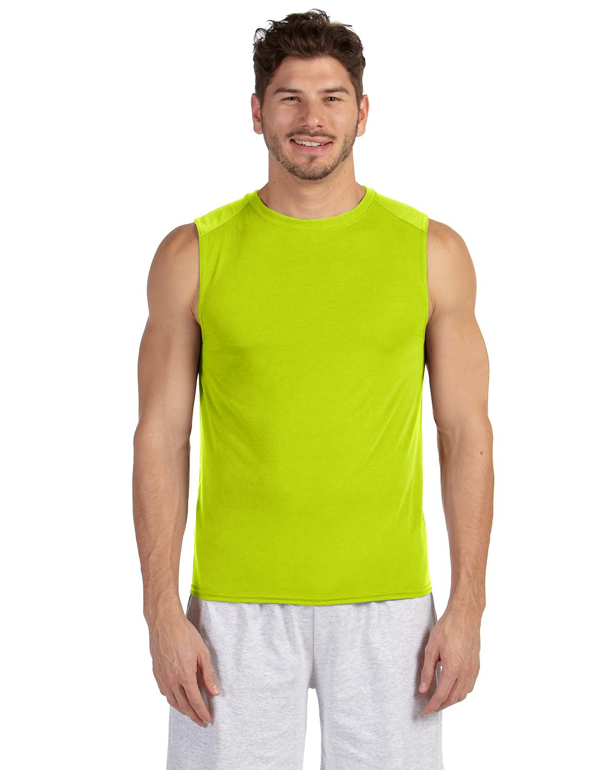 NEW Gildan Performance Dri-Fit Sleeveless Muscle T-Shirt Workout S-3XL ...