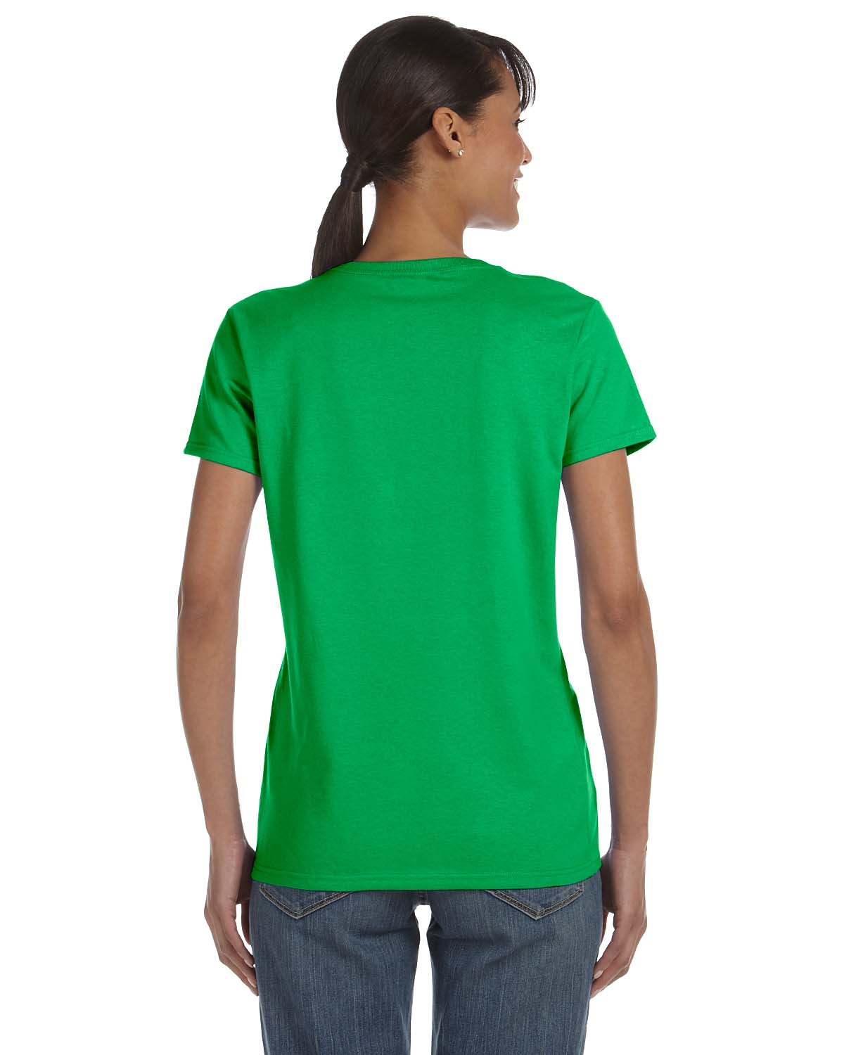 Gildan Heavy Cotton Ladies T-Shirt 2-Pack - 5.3 Oz Missy Fit Tees, Forest Green & Daisy (Large) - View #2