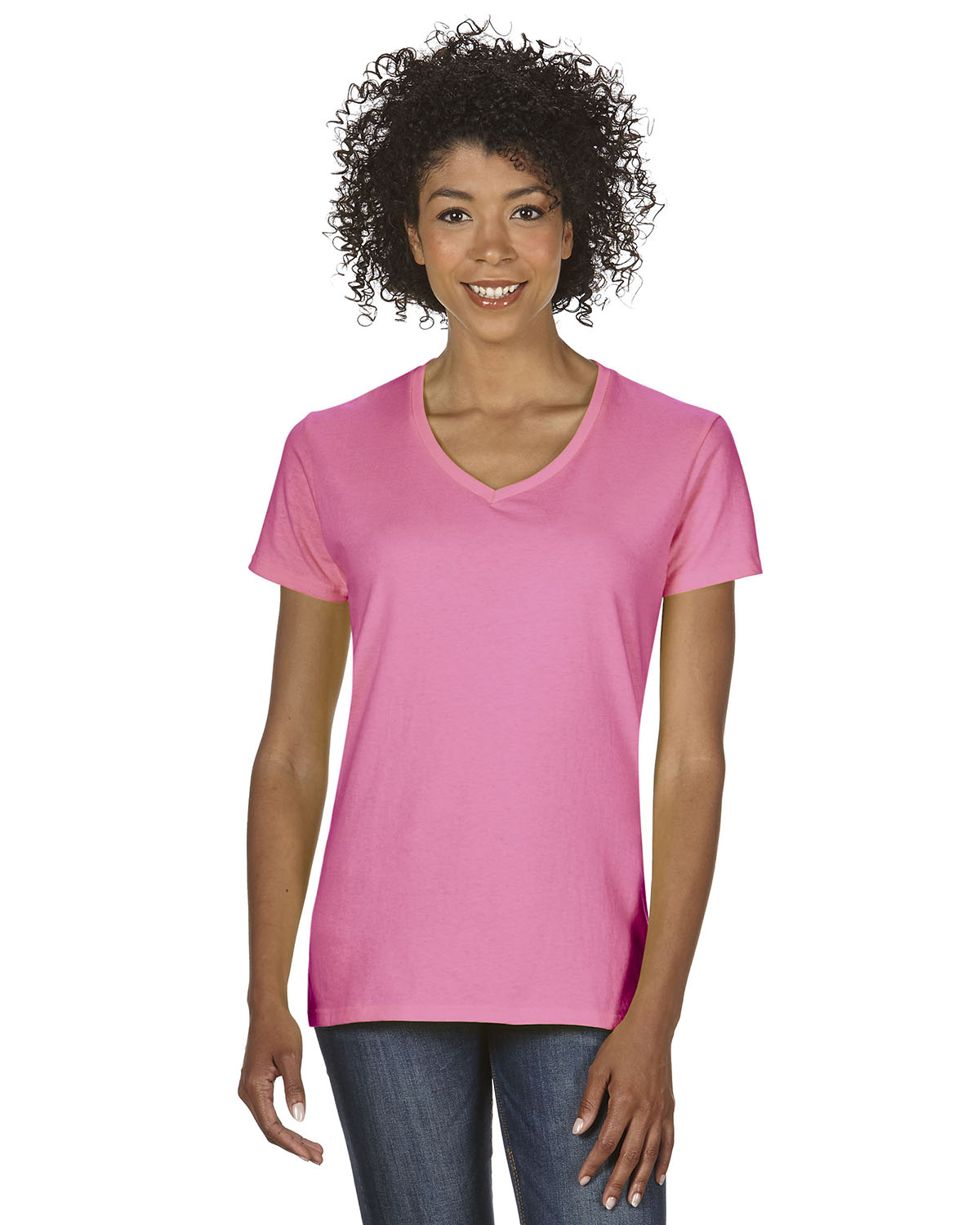 NEW Gildan Women's Heavy Cotton Short Sleeves Ladies V-Neck T-Shirt ...