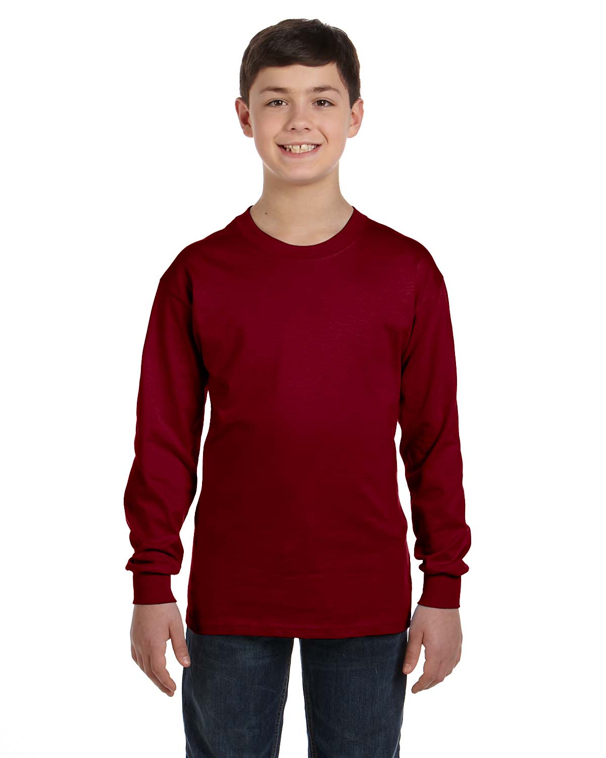 Gildan Youth T-Shirt Long Sleeve Heavy Cotton 5.3 oz XS-XL G540B - Picture 14 of 34