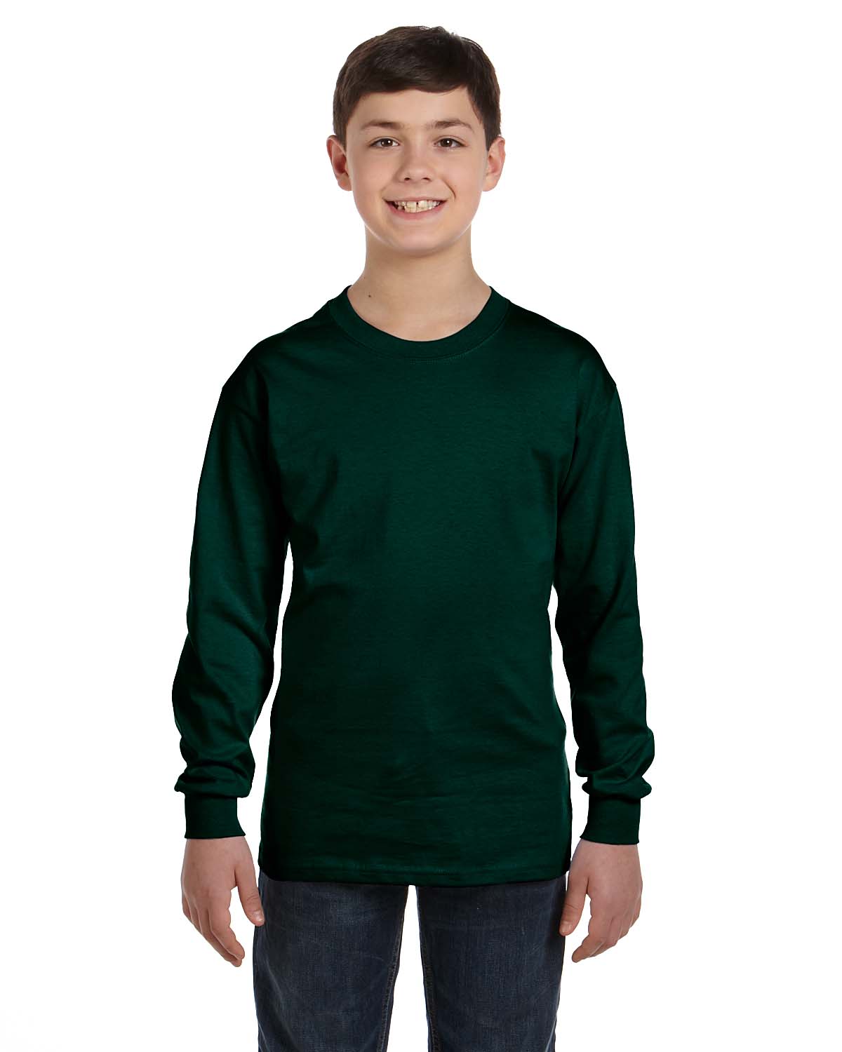 Gildan Youth T-Shirt Long Sleeve Heavy Cotton 5.3 oz XS-XL G540B - Picture 11 of 34