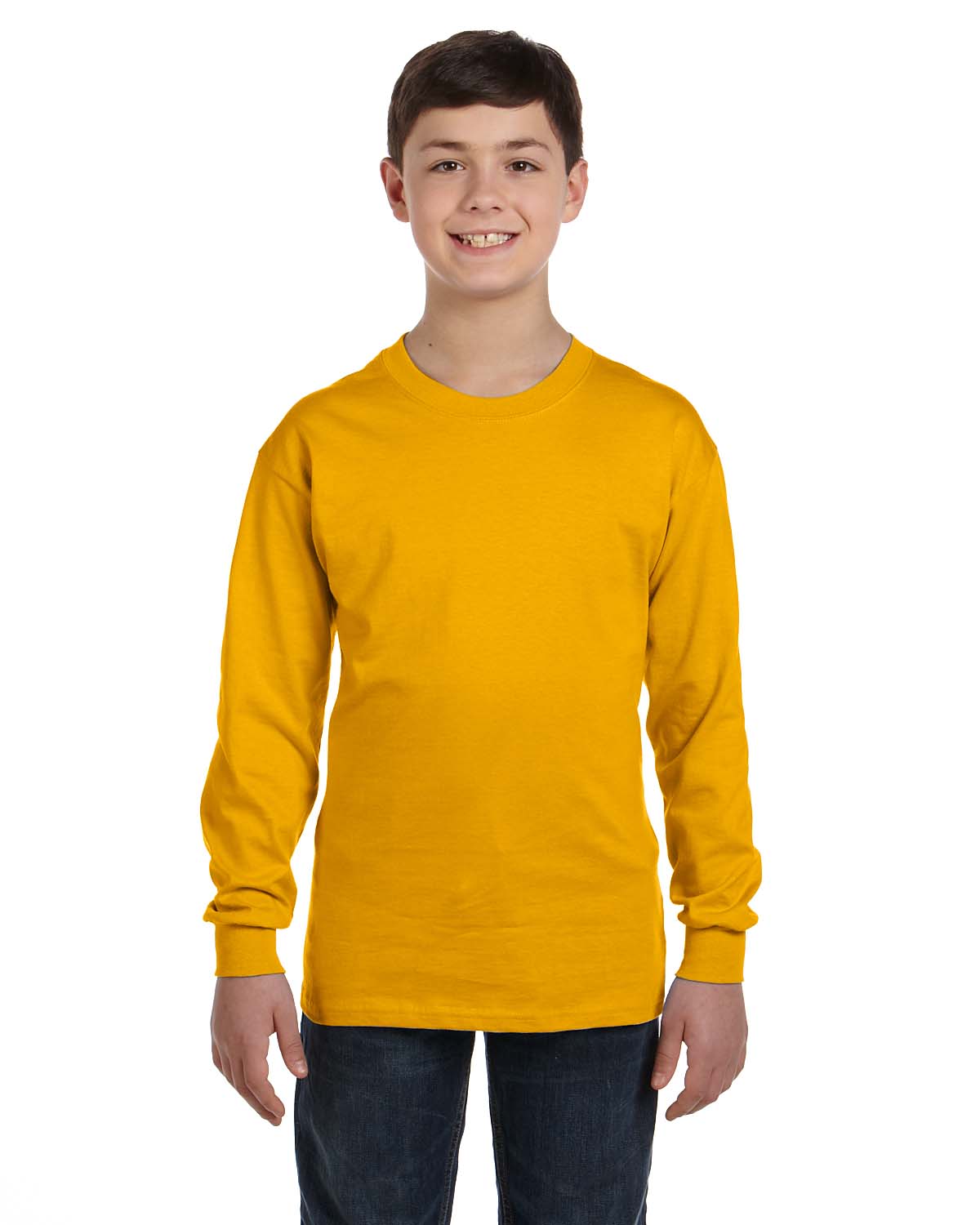 Gildan Youth T-Shirt Long Sleeve Heavy Cotton 5.3 oz XS-XL G540B - Picture 17 of 34