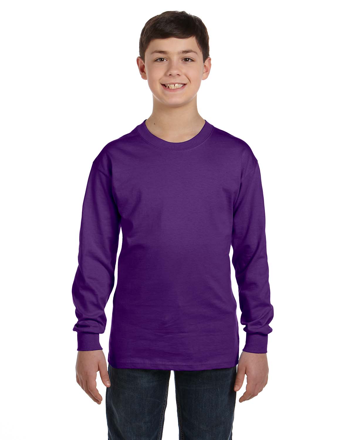 Gildan Youth T-Shirt Long Sleeve Heavy Cotton 5.3 oz XS-XL G540B - Picture 26 of 34