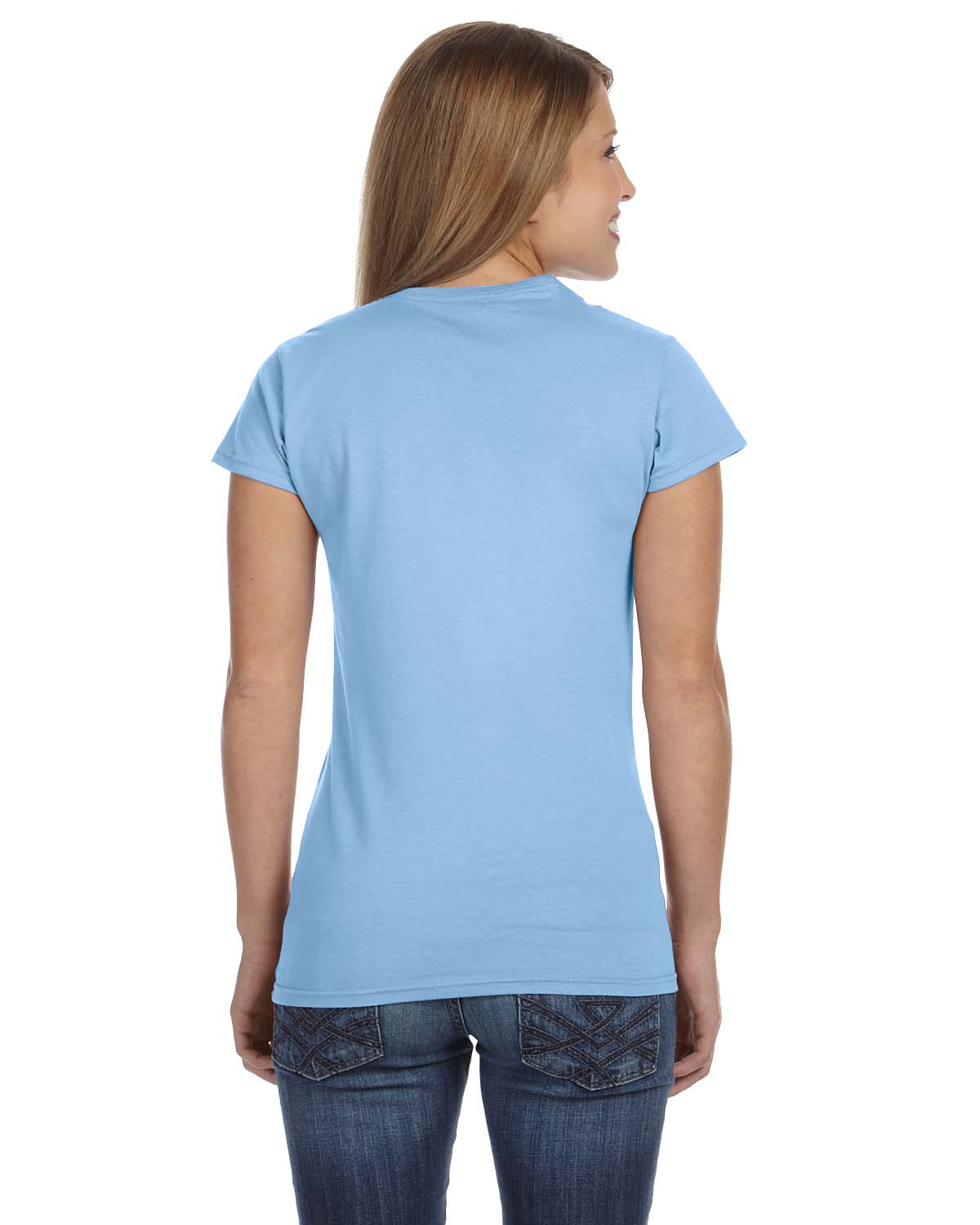 Gildan Womens T-Shirt Crew Neck Softstyle 4.5 oz. Junior Fit 2XL-3XL B ...